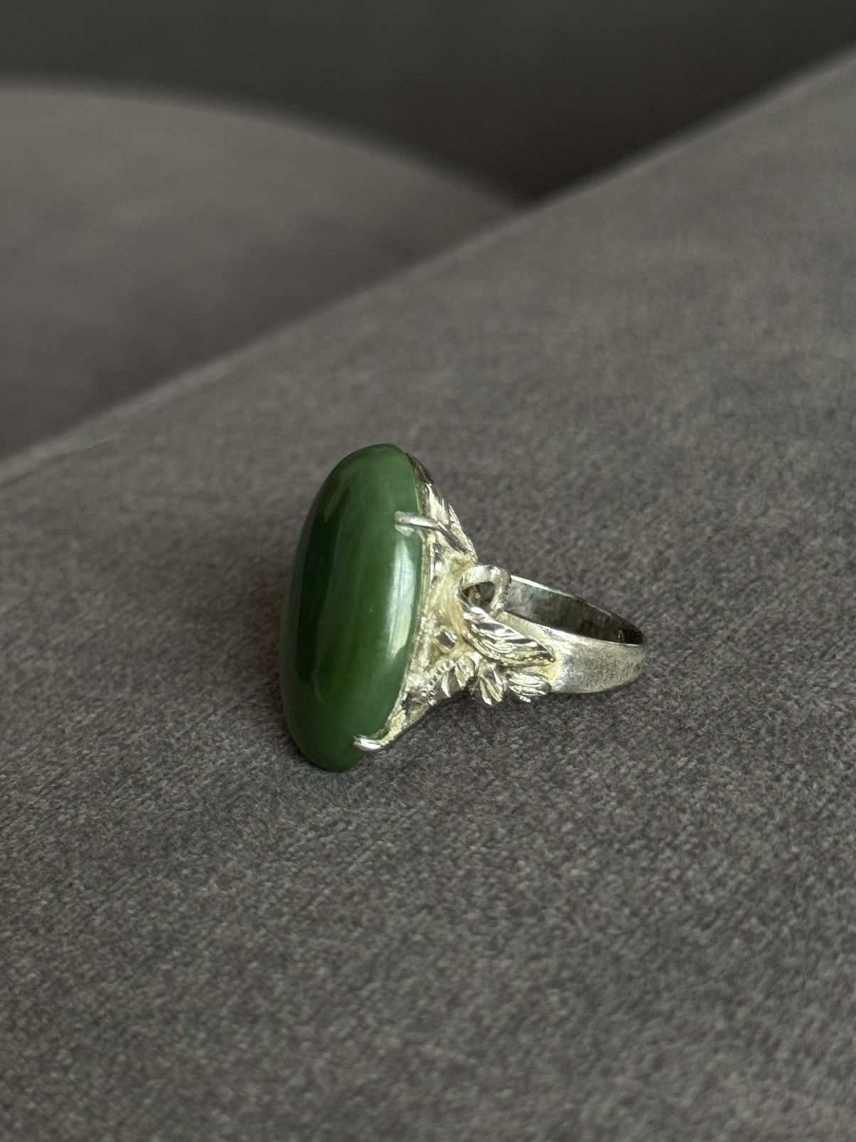 Jewelry GREEN JADE GEMSTONE RING Size ONE SIZE - 2 Thumbnail