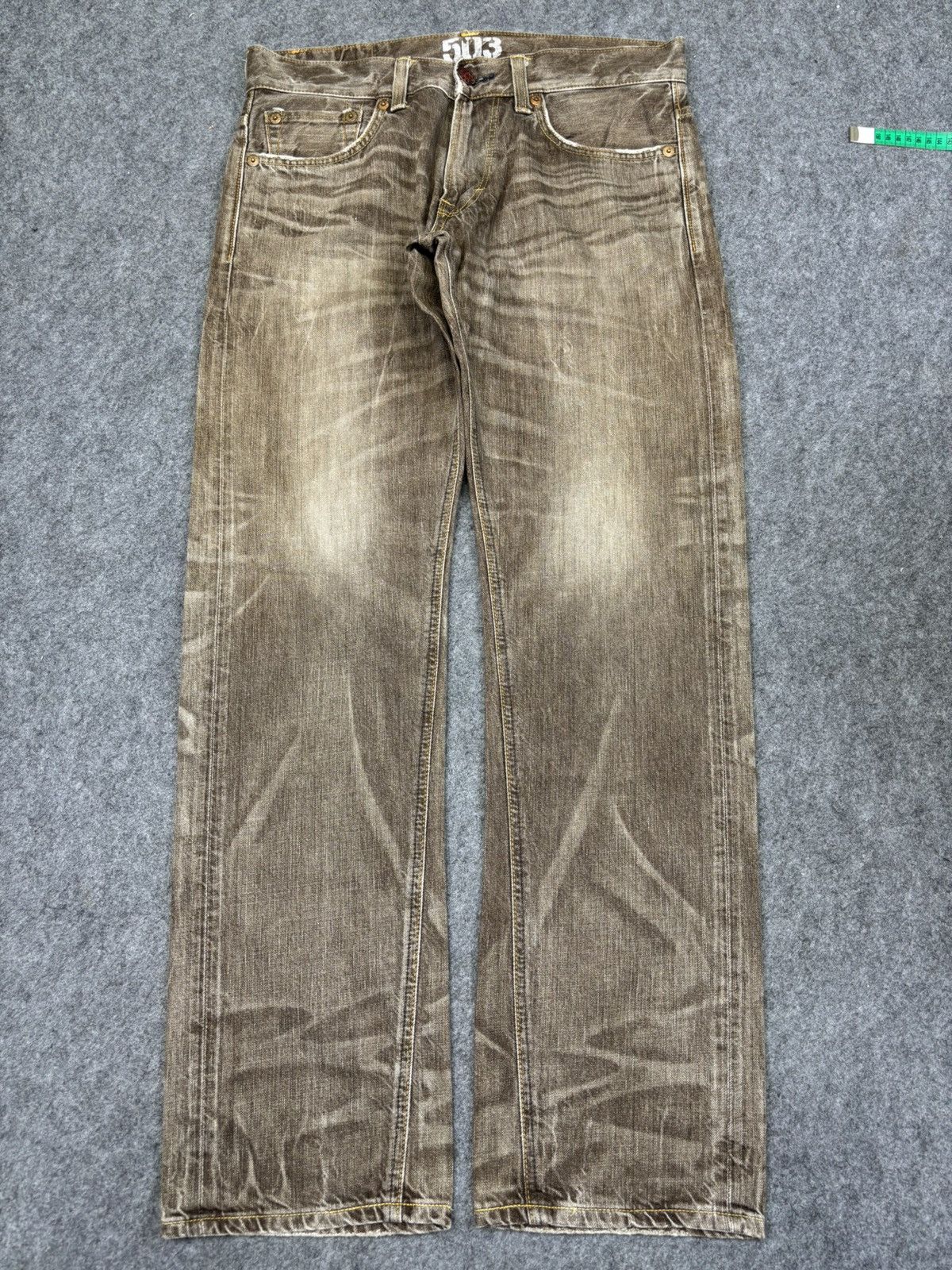 Edwin 💥Archival Fades💥Sick Edwin 503 Brown Denim K20 Size US 35 - 14 Thumbnail