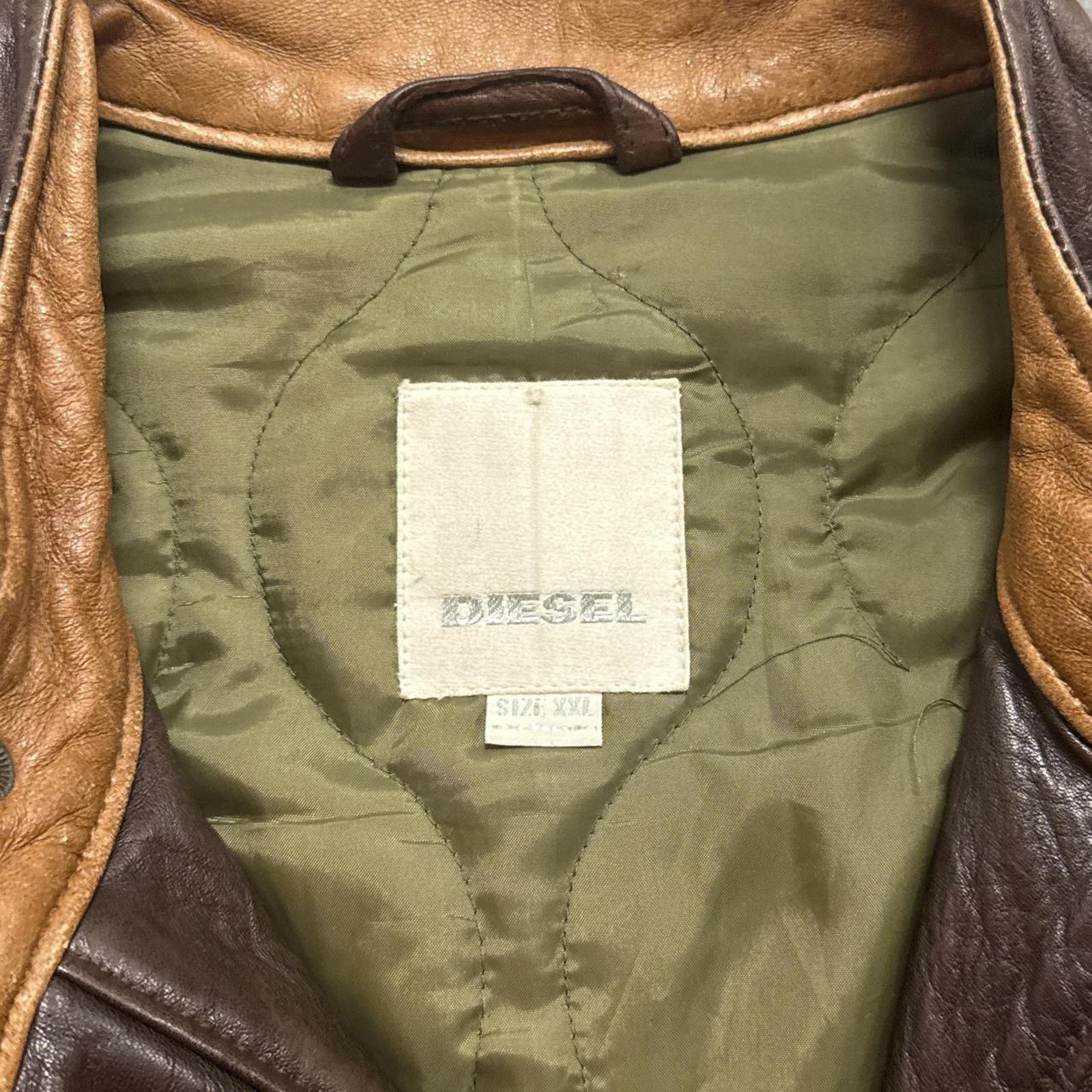 Diesel × Vintage Vintage Diesel Spell Out Italy Motorcycle Leather Jacket Size US S / EU 44-46 / 1 - 7 Thumbnail