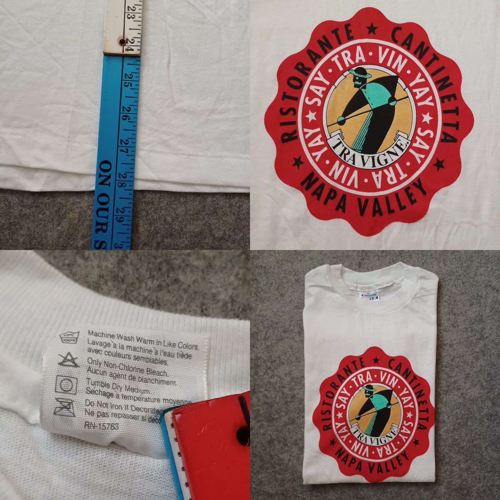 Hanes VINTAGE Hanes Beefy-T T-Shirt Mens M White Napa Valley Short Sleeve Graphic Print Logo 1990s USA Shirt Mens White Napa Valley Size US M / EU 48-50 / 2 - 8 Thumbnail