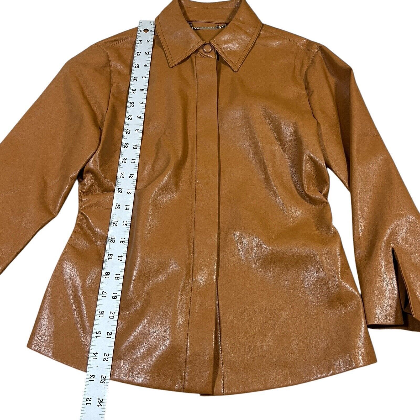 Elie Tahari Elie Tahari Faux Leather Short Jacket Tan Camel Size XS Size XS / US 0-2 / IT 36-38 - 6 Thumbnail
