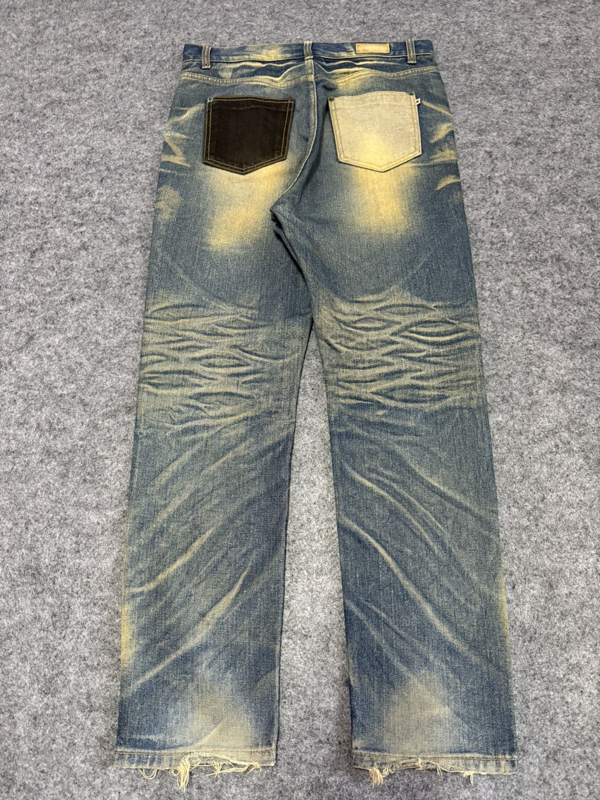 Japanese Brand Joge Martin Japan Mud Wash Rusty Patchwork Tapered Jeans Size US 31 - 2 Thumbnail