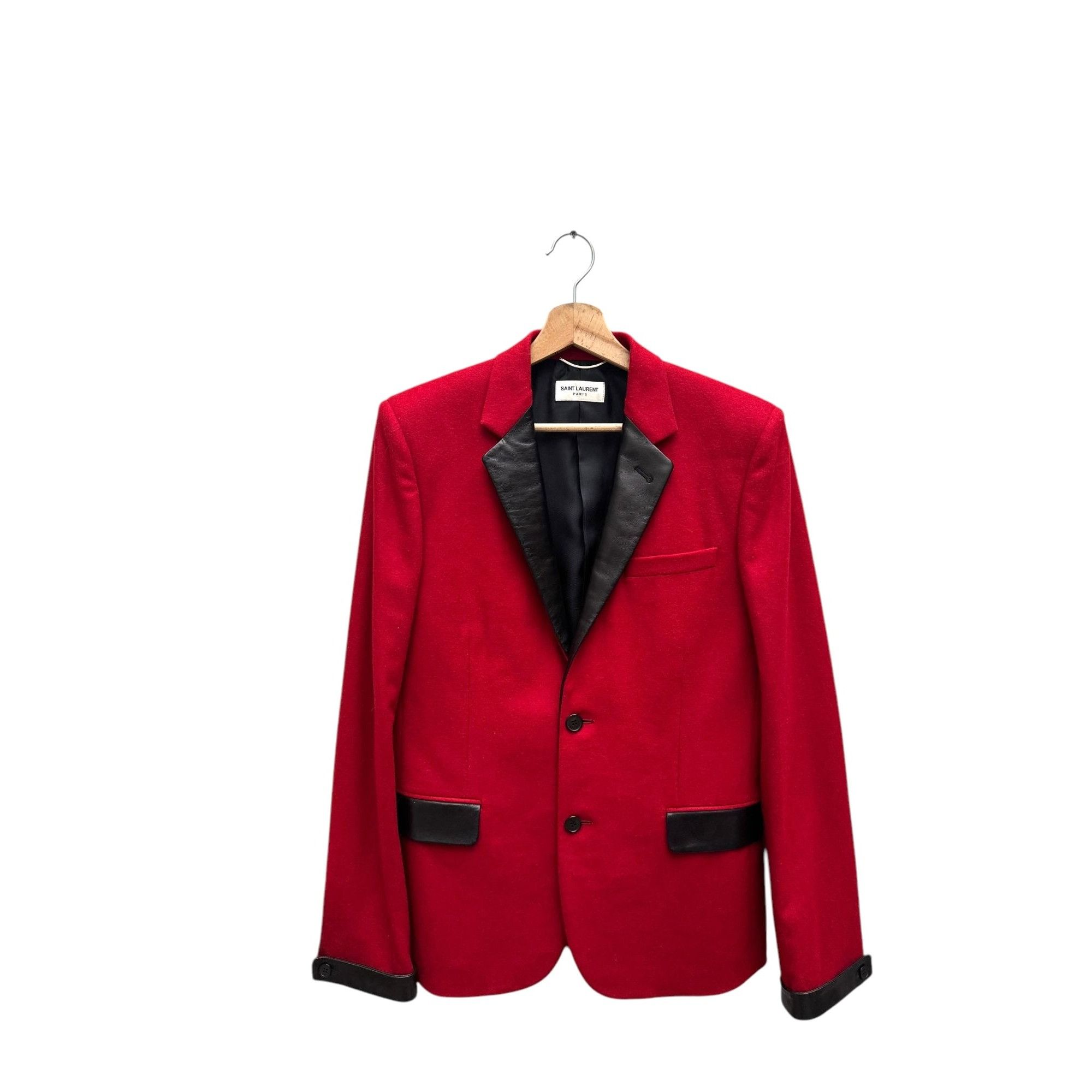 Saint Laurent Paris FW 2013 Red Wool Blazer Jacket Size S / US 4 / IT 40 - 1 Thumbnail