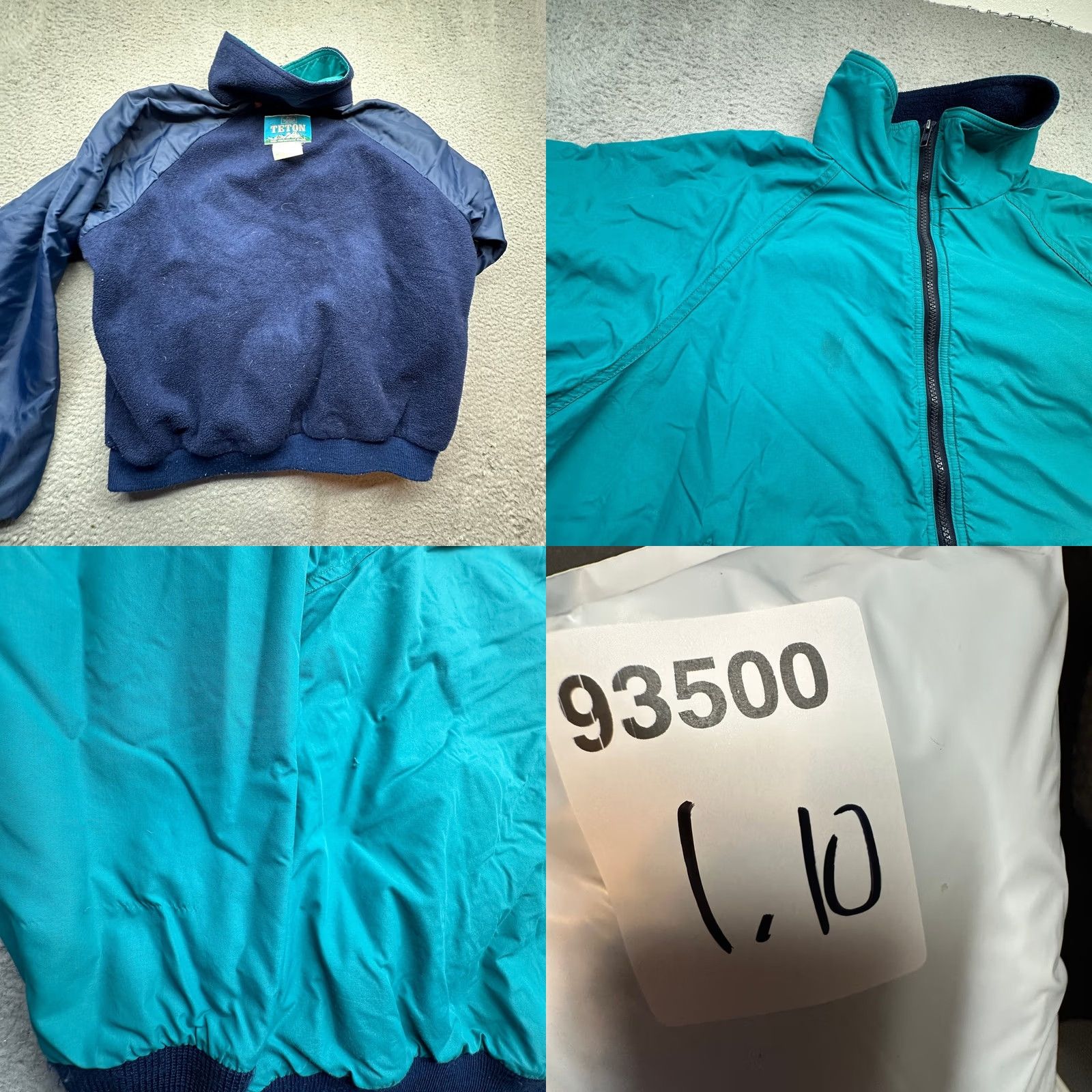 Vintage VINTAGE Woolrich Teton Bomber Jacket Fleece Lined Mens Large Emerald Blue 90s Size US L / EU 52-54 / 3 - 8 Thumbnail
