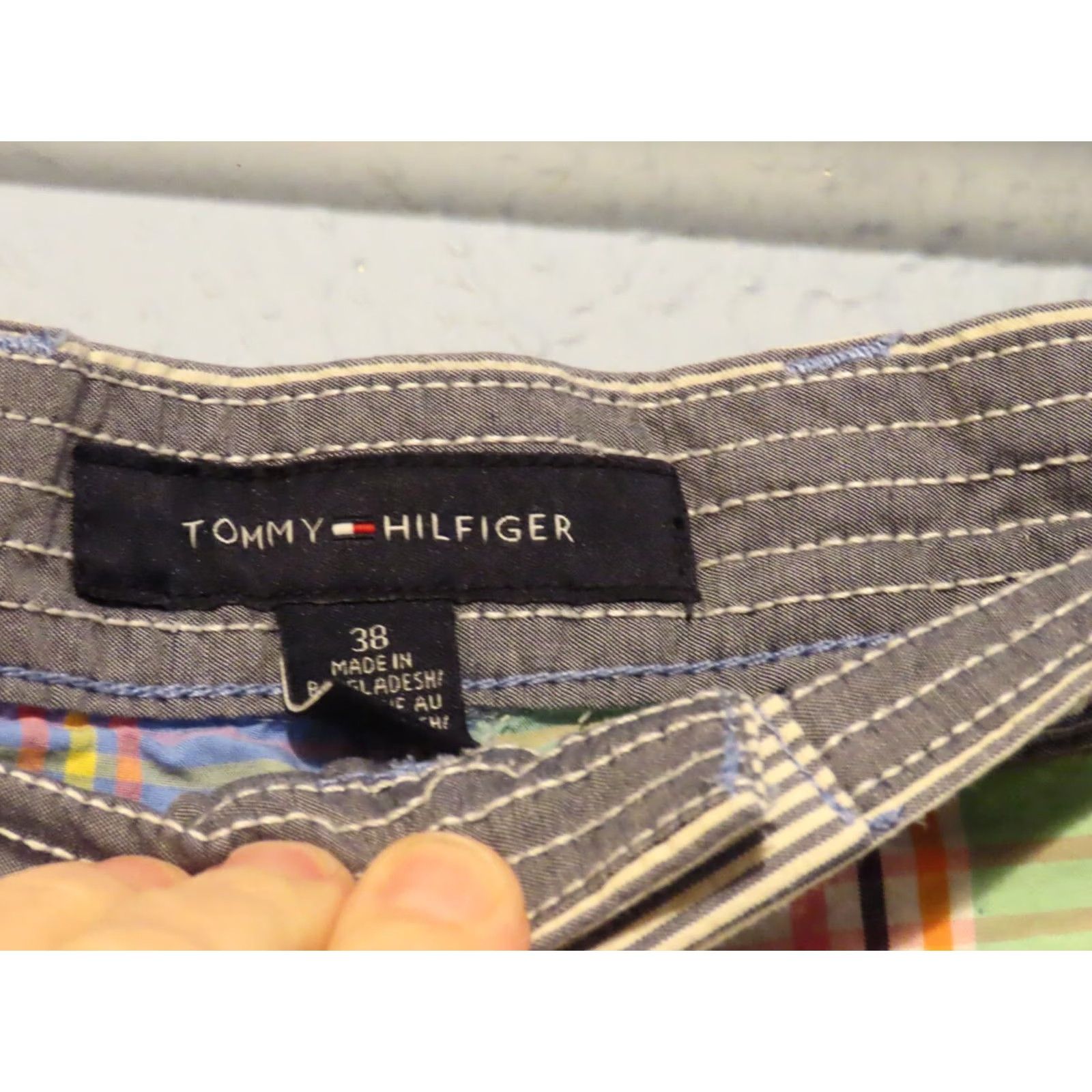 Tommy Hilfiger Tommy Hilfiger Men Short Pants Multicolor Casual Plaid Button Pocket Cotton Regular 38 Chino Breathable Lightweight Spring Summer 38 in Mens Size US 38 / EU 54 - 3 Thumbnail
