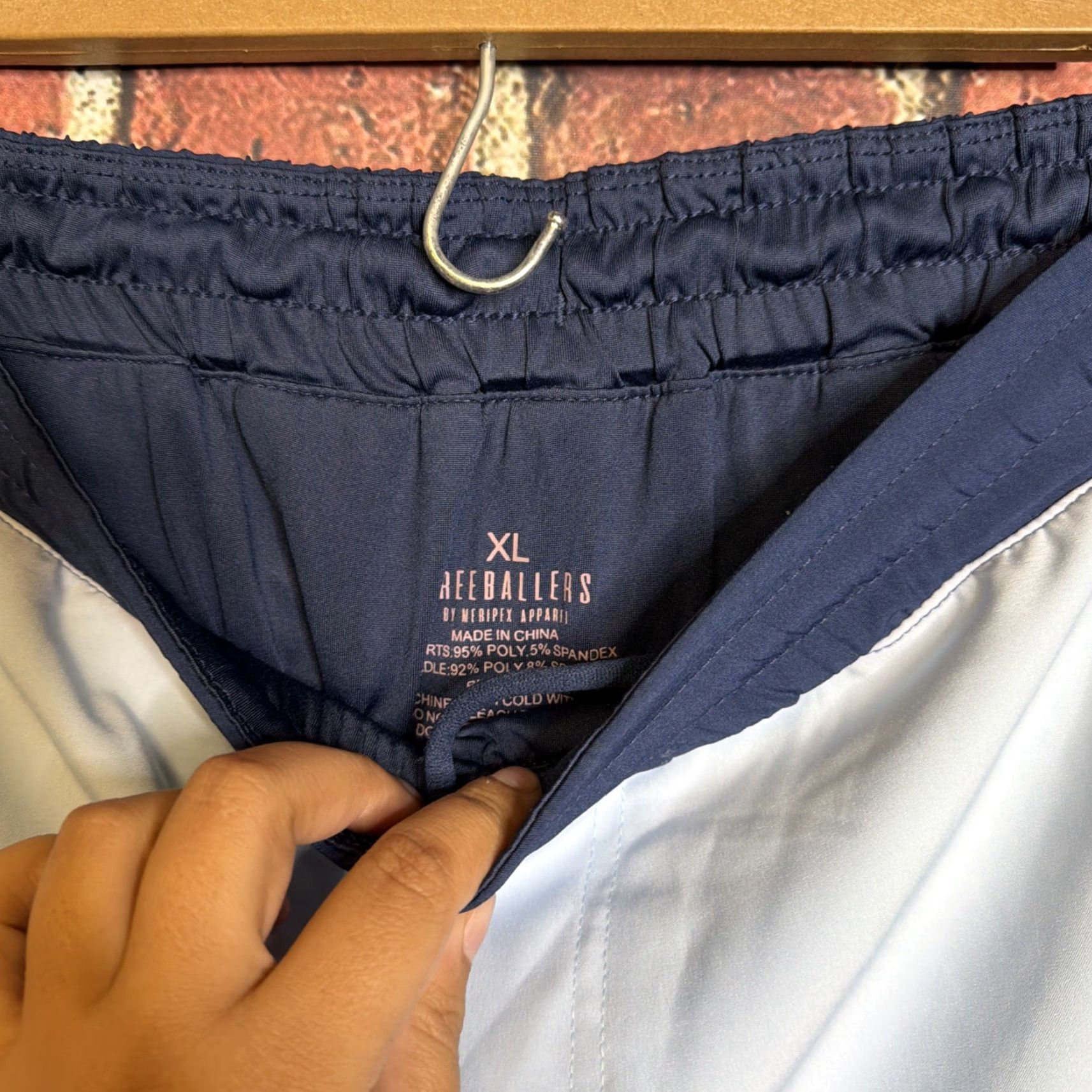 Vintage Freeballers Shorts Mens XL Blue Athletic Pockets Drawstring 7 Inseam Running Gym Training Lightweight Size US 36 / EU 52 - 2 Thumbnail