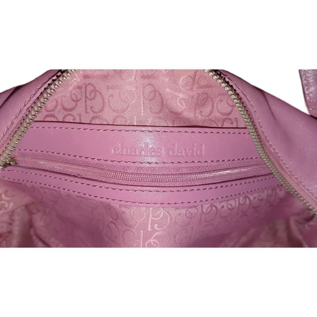 The Unbranded Brand Charles David Leather Shoulder Bag in Bubble Gum Pink Size ONE SIZE - 8 Thumbnail