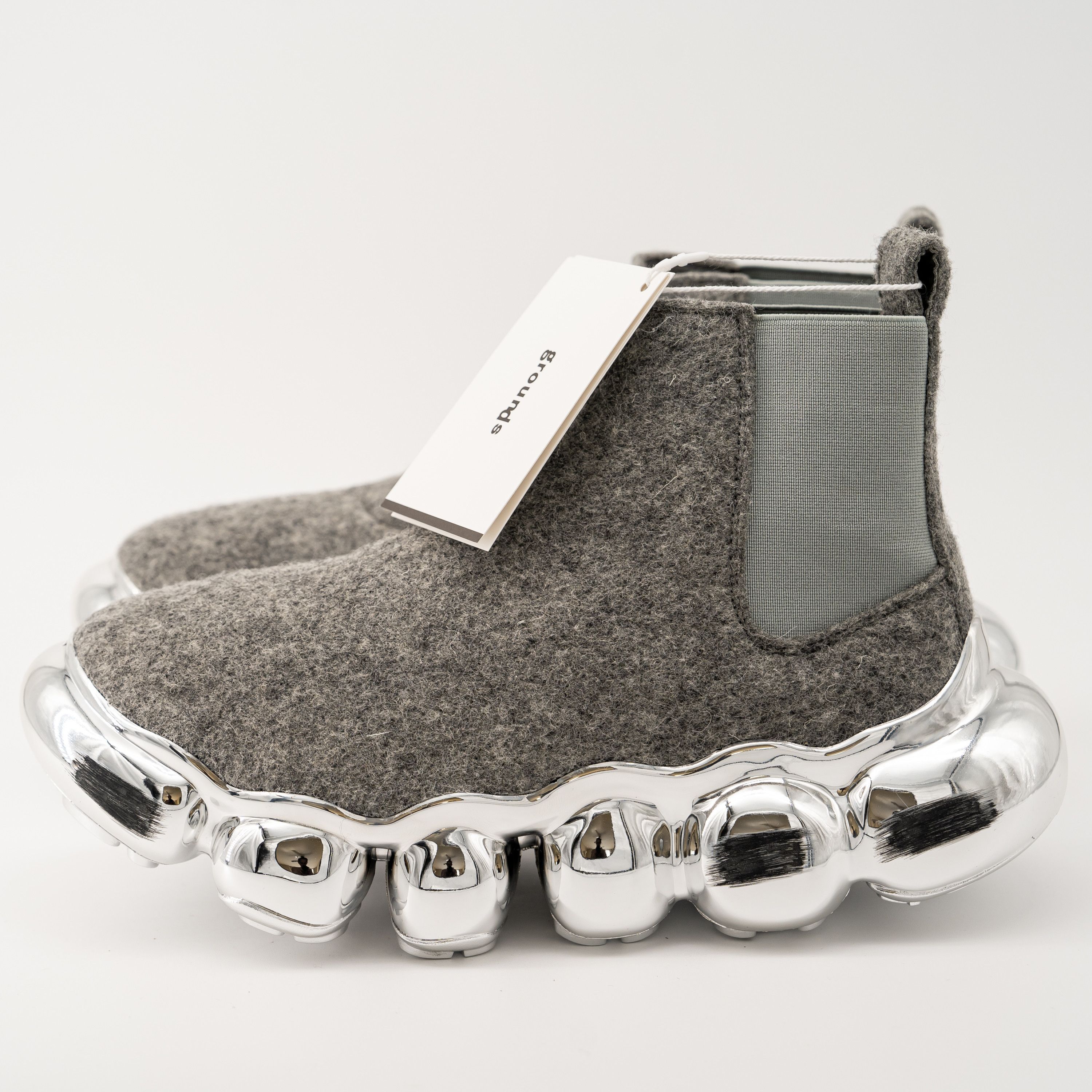 Ground Y 10 / 44 Grounds Jewelry Felt Side Gore Chrome Grey Sneakers Size US 10 / EU 43 - 4 Thumbnail