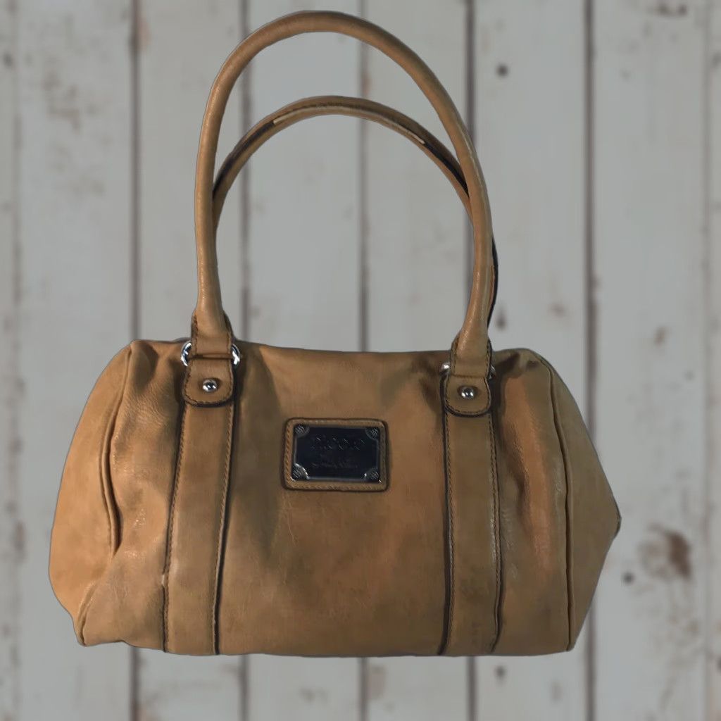 Nicole Miller VICENTAGE Nicole Miller Satchel Bag PVC Double Handles Women Medium Lt Brown Zipper Pockets Size ONE SIZE - 1 Thumbnail