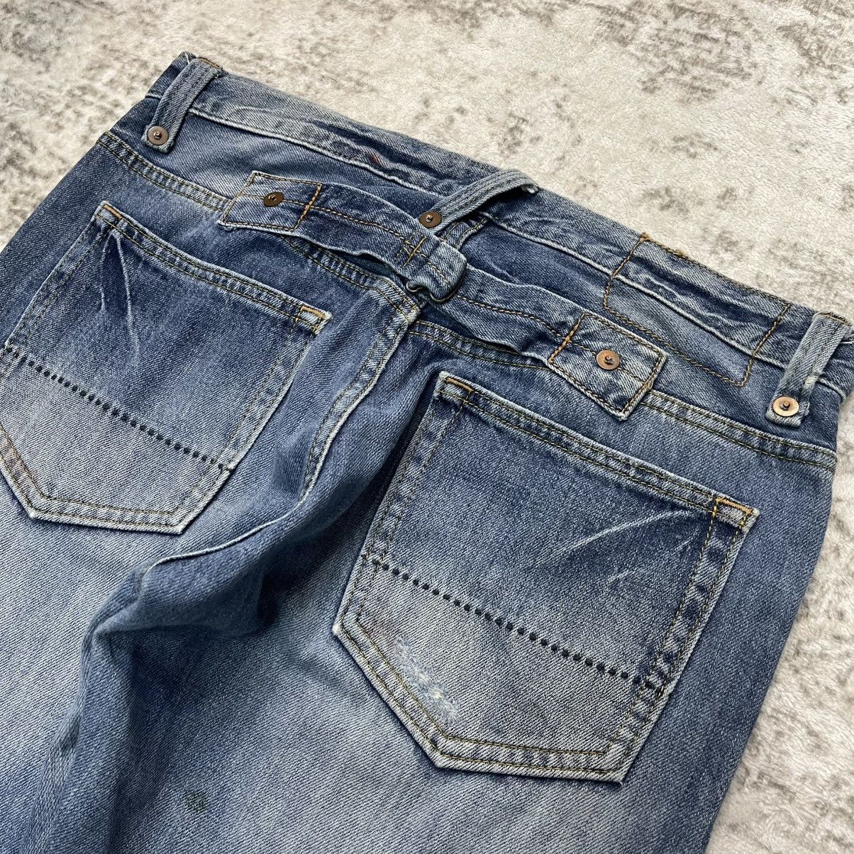 Sugar Cane Cube Sugar Japan Buckle Back Work Wear Denim Jeans Size US 30 / EU 46 - 11 Thumbnail