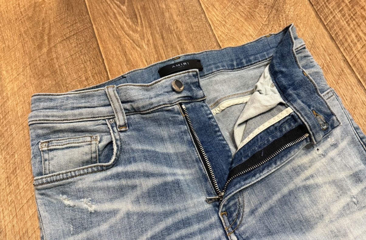 Amiri Amiri Ripped Light Blue Jeans Slim Fit Denim Pants Size US 31 - 8 Thumbnail