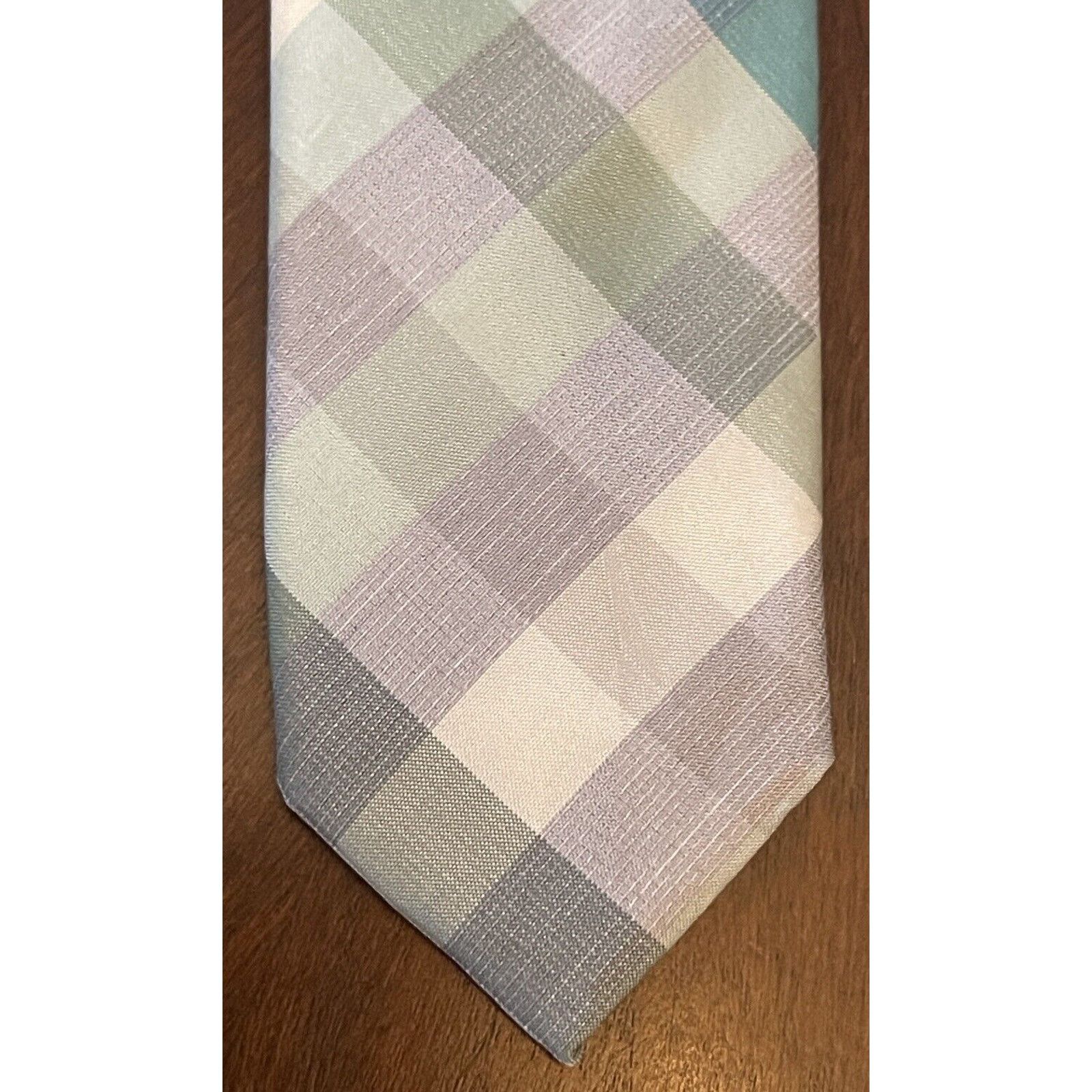 Express Express Gray Blue Green 100% Silk Made In China Size ONE SIZE - 6 Thumbnail