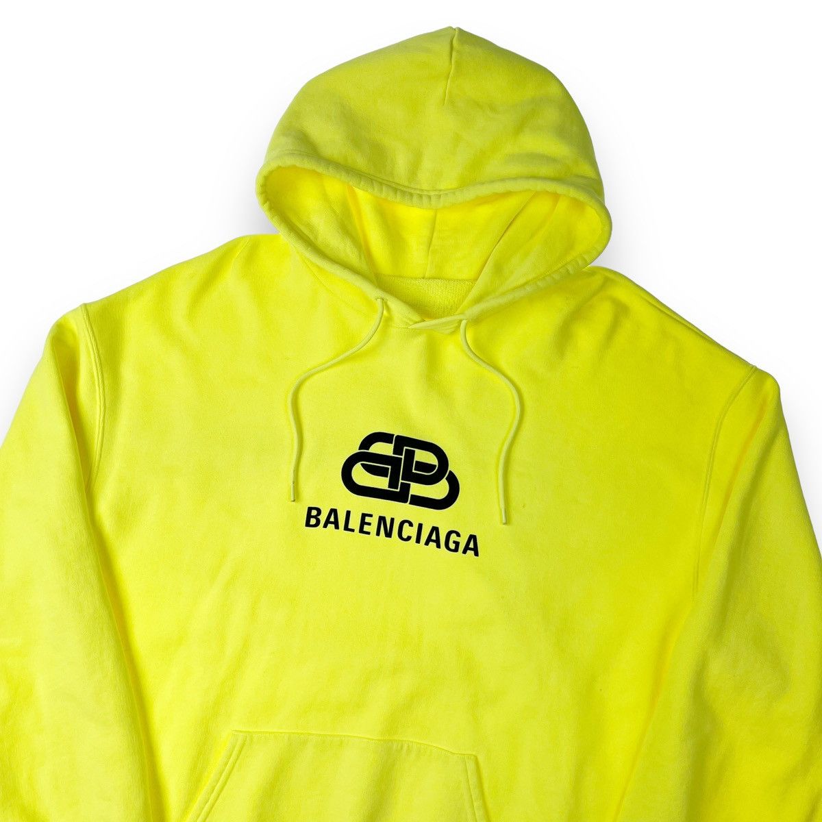 image of Balenciaga Bb Logo Fluo Neon Hoodie, Men's (Size XL)