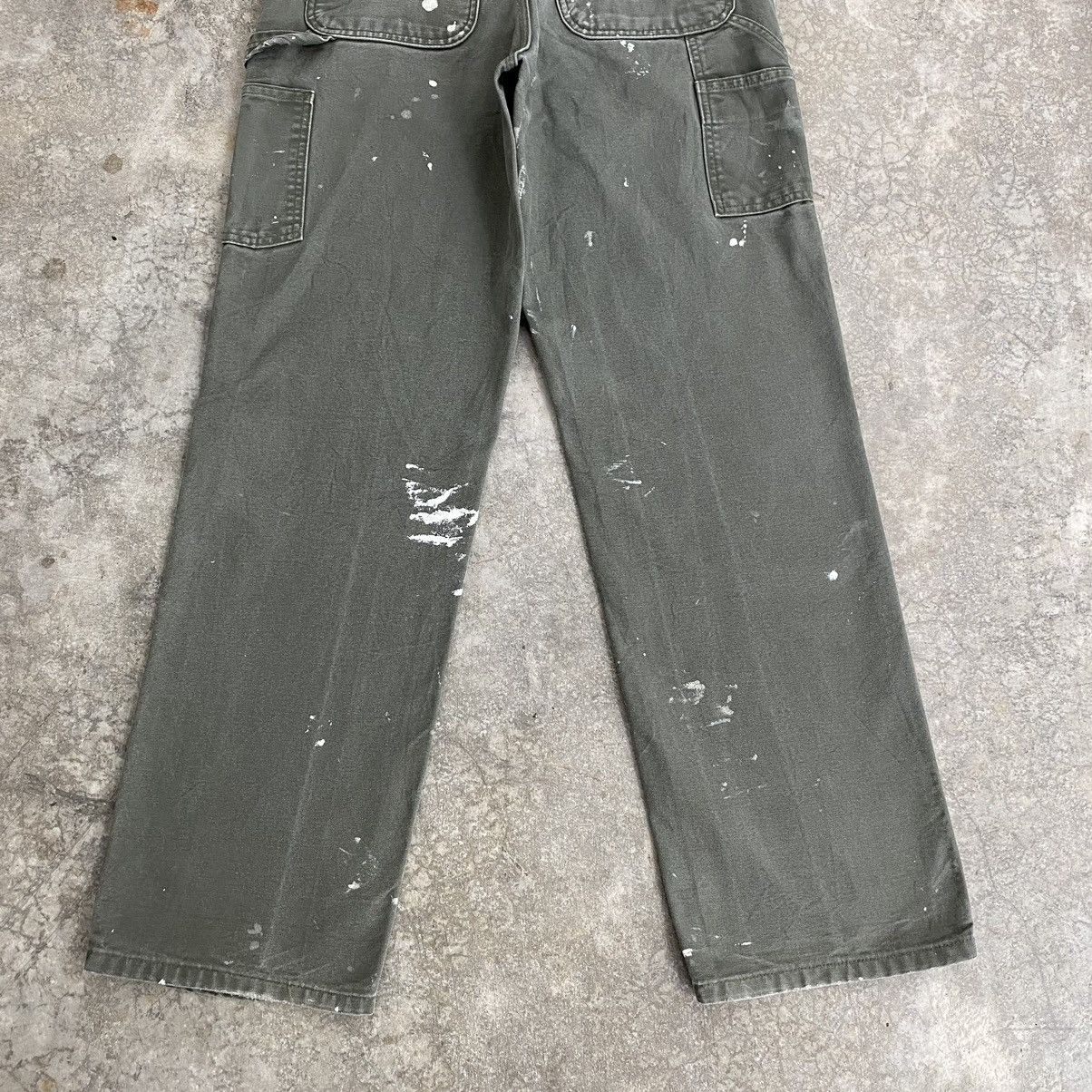 Carhartt Vintage Carhartt Moss Green Stained Carpenter Pants Size US 31 - 16 Thumbnail
