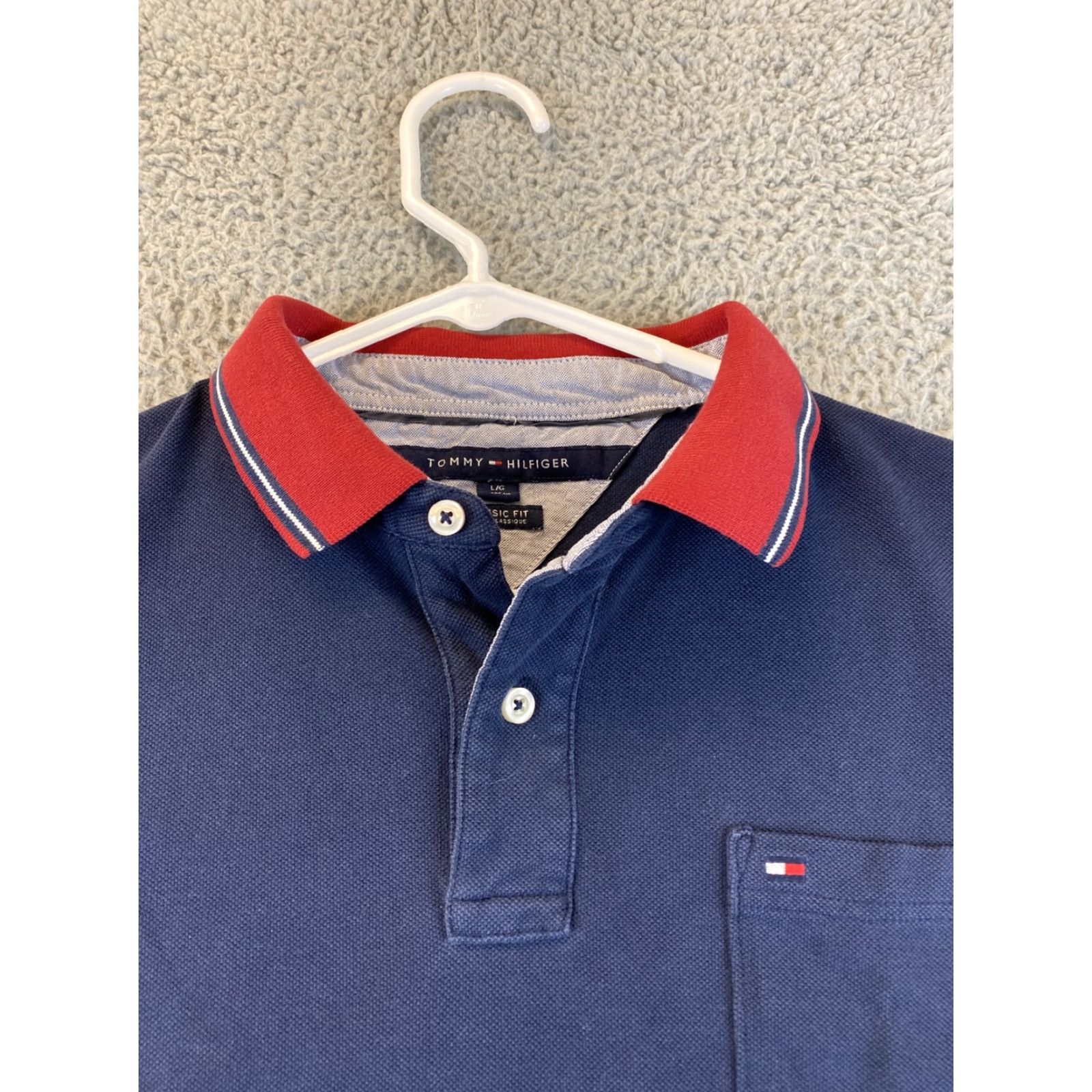 Tommy Hilfiger Tommy Hilfiger Polo Shirt Men L Blue Short-Sleeve Solid 77-15 Size US L / EU 52-54 / 3 - 3 Thumbnail