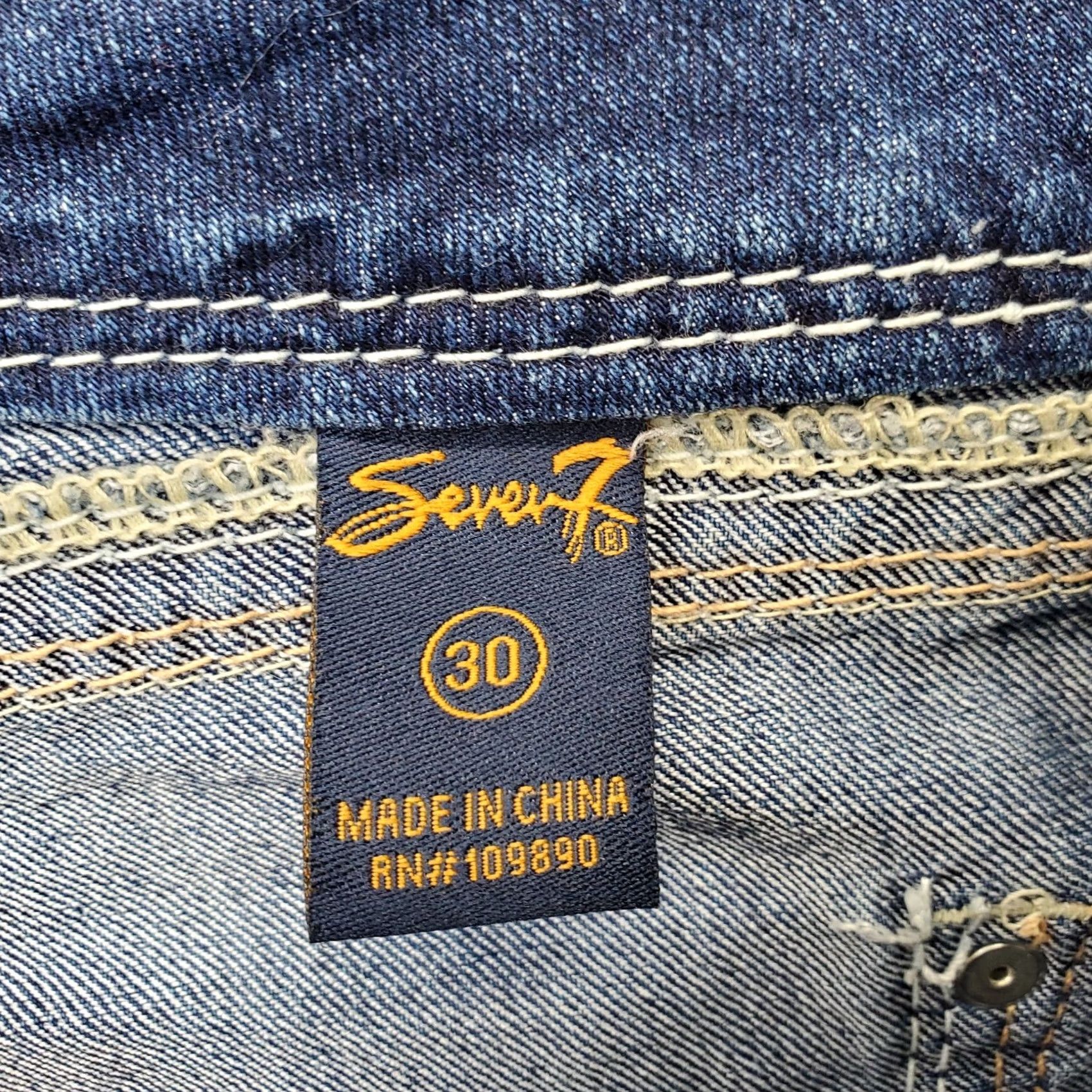 Vintage Seven7 Capri Jeans Women's 30 Navy Denim Pockets Straight Leg Jeans Size 30" / US 8 / IT 44 - 7 Thumbnail