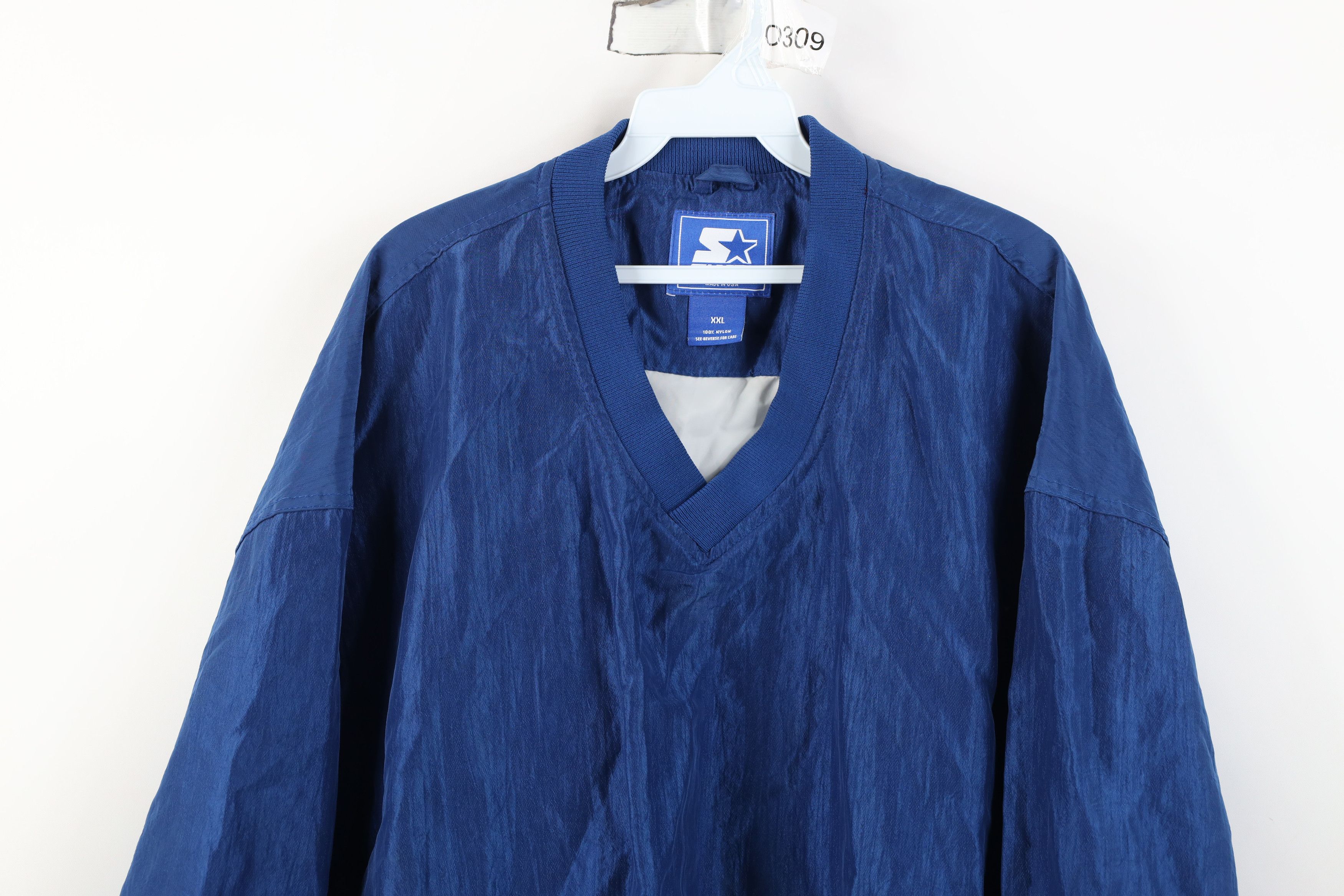 Starter Vintage 90s Starter Lined Pullover Windbreaker Jacket Blue Size US XXL / EU 58 / 5 - 2 Thumbnail