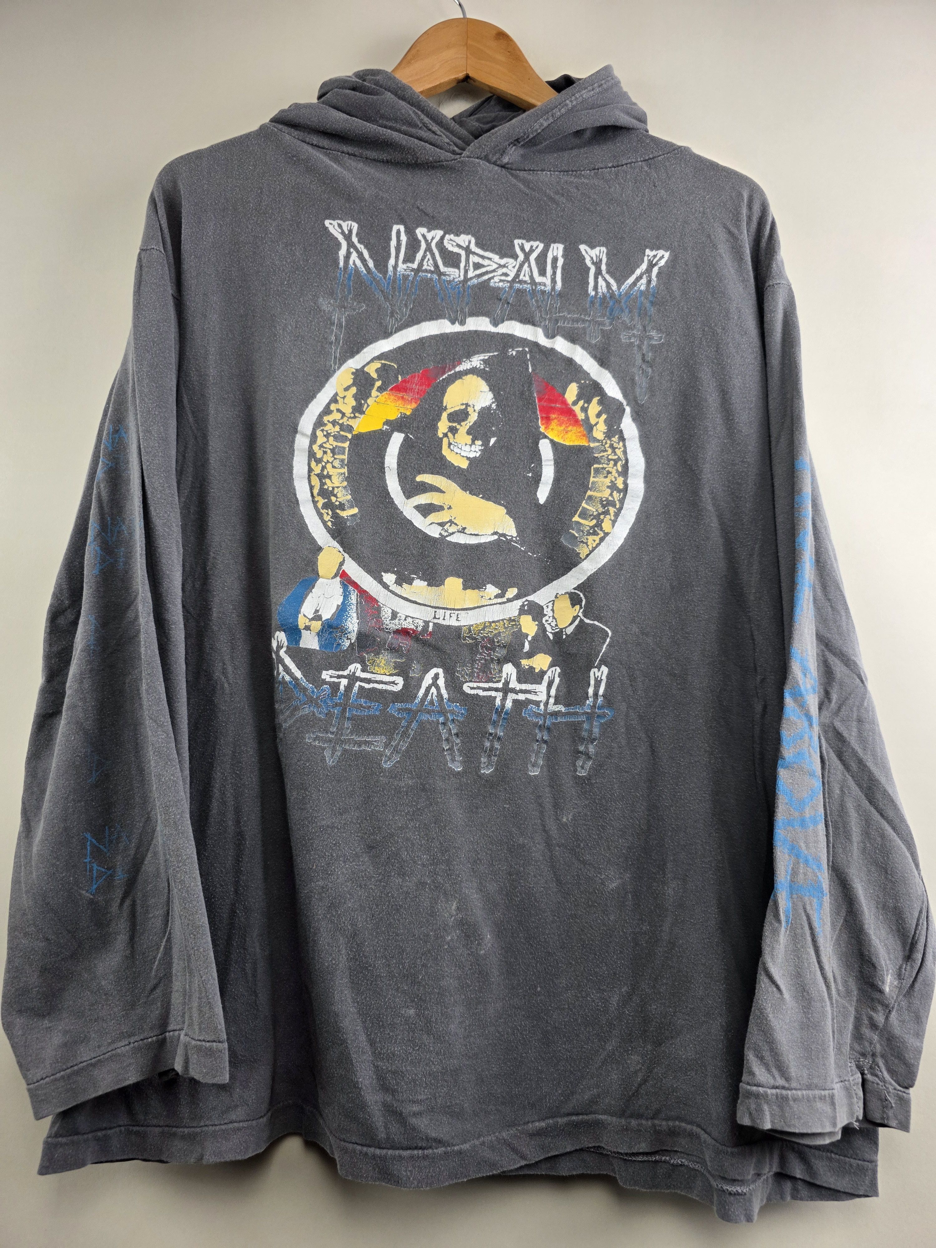 Band Tees × Vintage 90s Napalm Death Rise Above Hoodie XL 23" 27" Size US XL / EU 56 / 4 - 3 Thumbnail