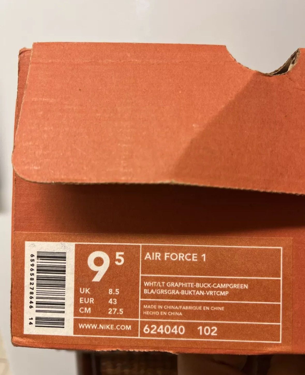 Nike 2002 Air Force 1 "Camper Green" SZ 9.5 RARE Size US 9.5 / EU 42-43 - 2 Thumbnail