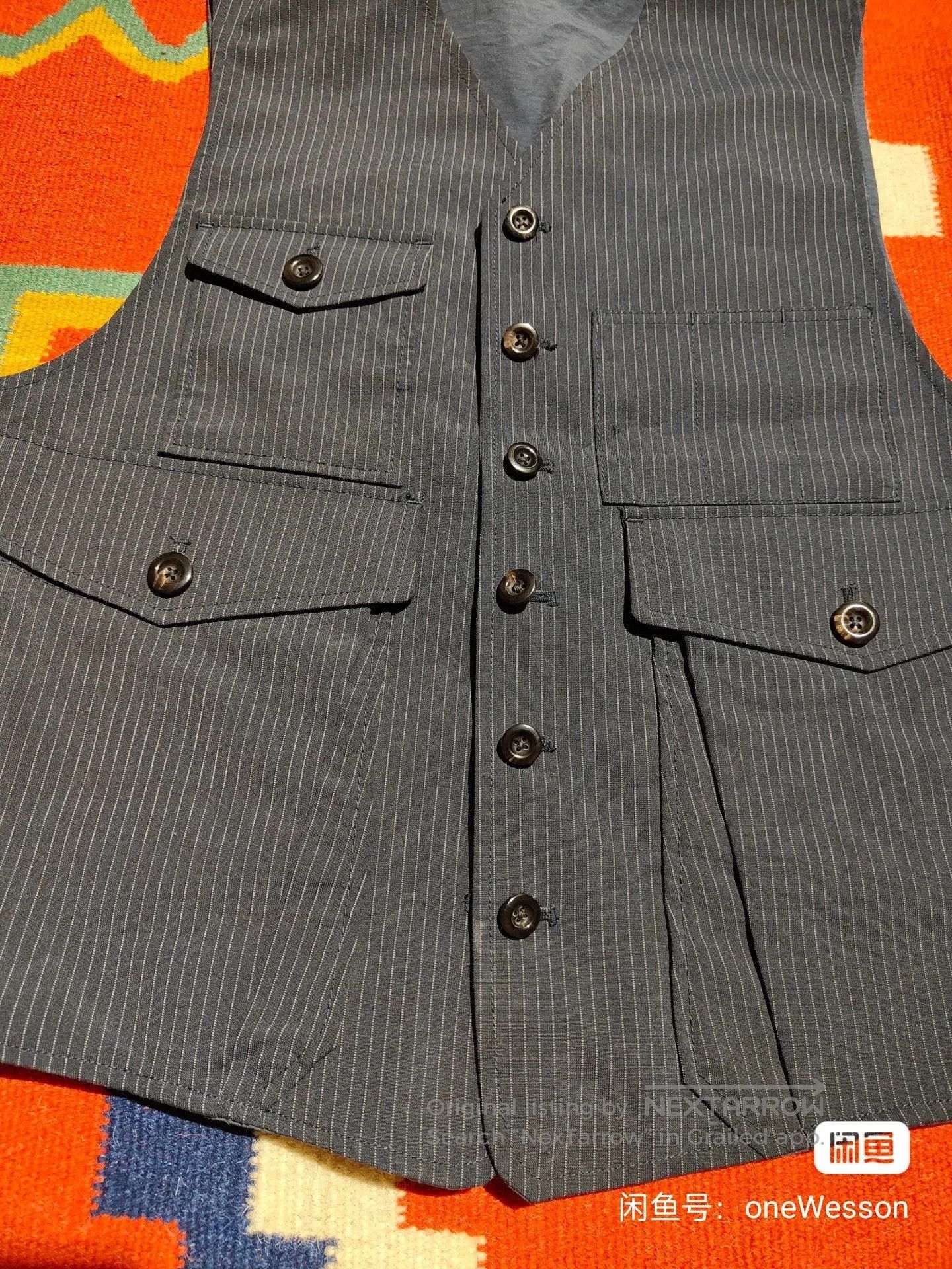 RRL Ralph Lauren Reversible Striped Work Vest for Men. Size US M / EU 48-50 / 2 - 3 Thumbnail