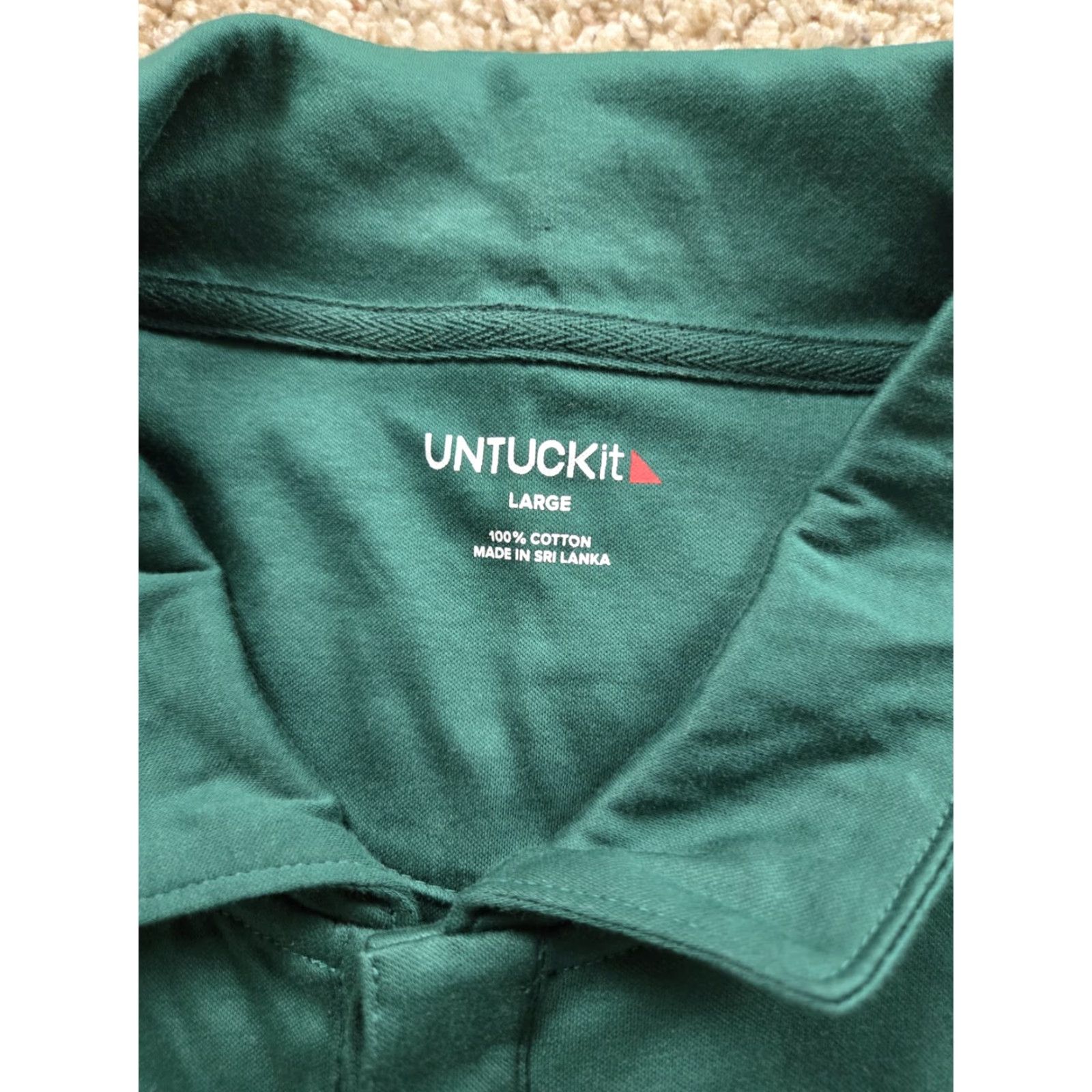 UNTUCKit UNTUCKit Polo Shirt Mens Large Green Long Sleeve Cotton Pullover Size US L / EU 52-54 / 3 - 5 Thumbnail