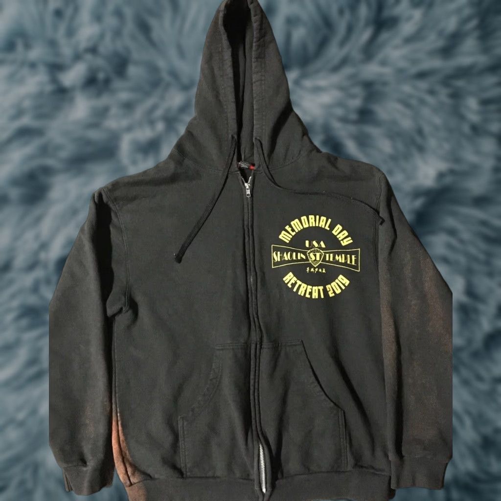 Tultex VINTAGE Shaolin Temple Retreat Hoodie L Ninja Sword Warrior Martial Arts Kung Fu Vtg 90s Mens Black Full Zip Samurai Hip Hop Retro 90s University USA Size US L / EU 52-54 / 3 - 1 Thumbnail
