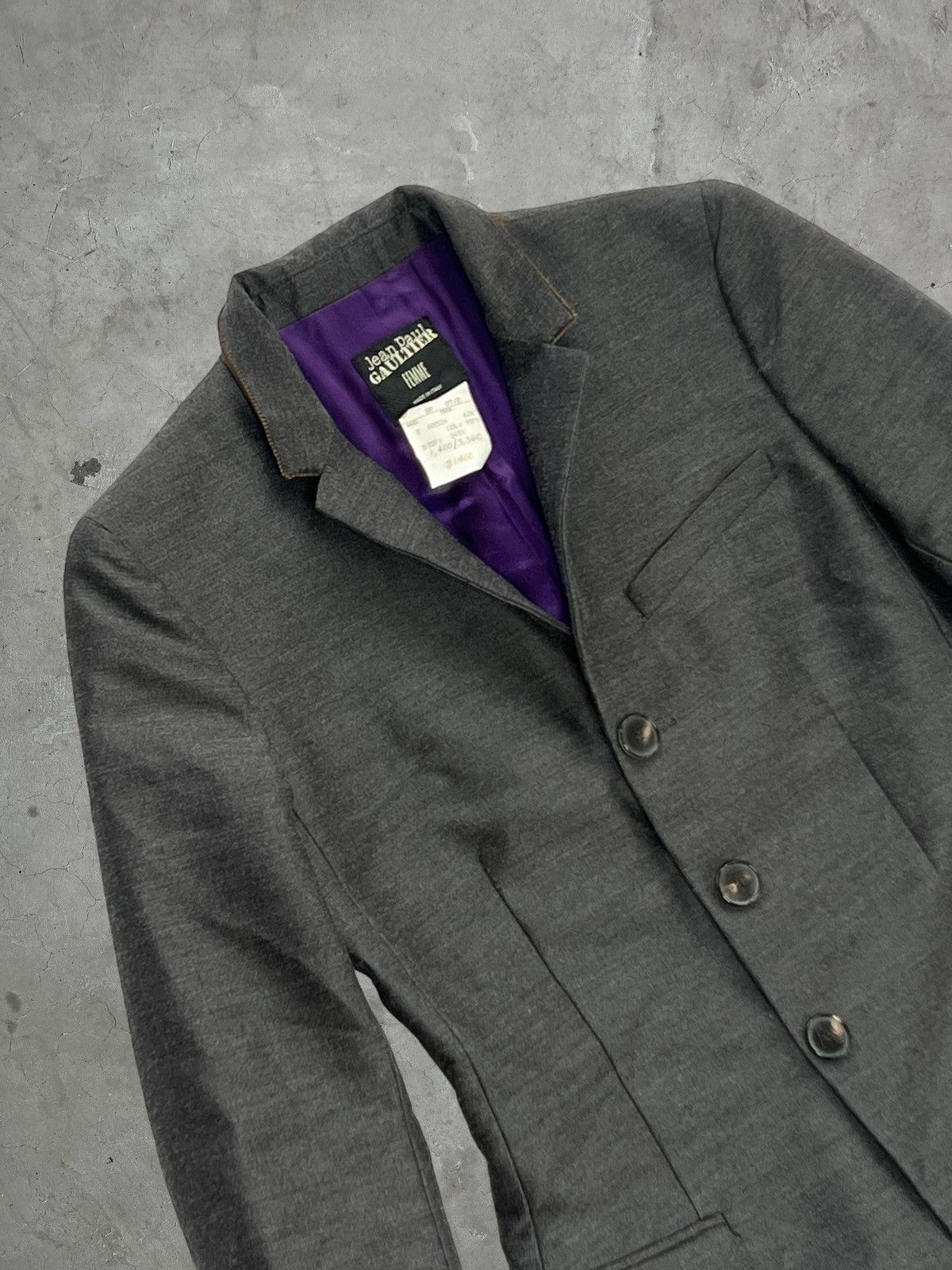 Jean Paul Gaultier Vintage Jean Paul Gaultier Runway Silk / Wool Blazer Size S / US 4 / IT 40 - 5 Thumbnail