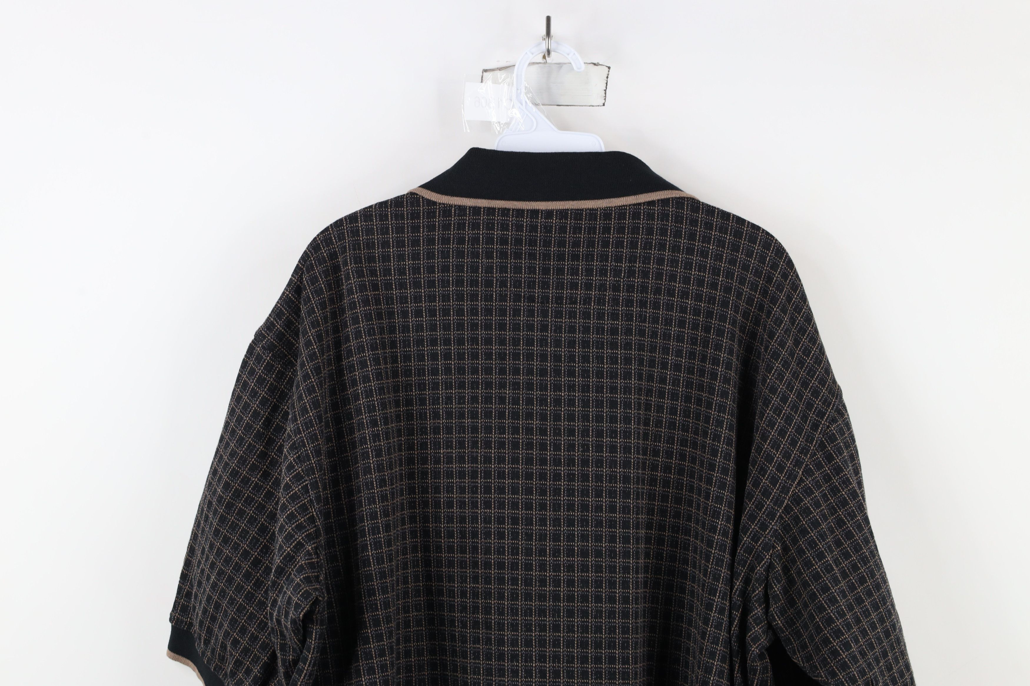 Vintage Vintage 90s Streetwear Checkered Knit Collared Polo Shirt Size US L / EU 52-54 / 3 - 10 Thumbnail