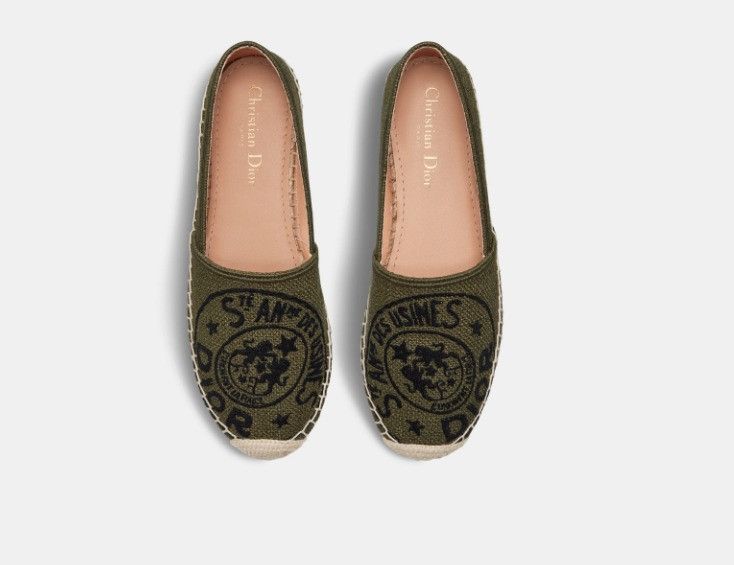 Dior o1w1db11024 Granville Espadrille in Khaki Size US 6 / IT 36 - 3 Thumbnail