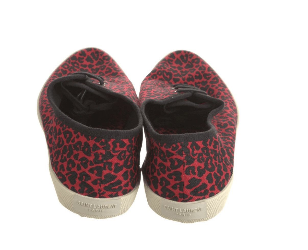 Saint Laurent Paris Sid 05 Red Leopard Print Low Tops Size 42 NIB Size US 9 / EU 42 - 4 Thumbnail