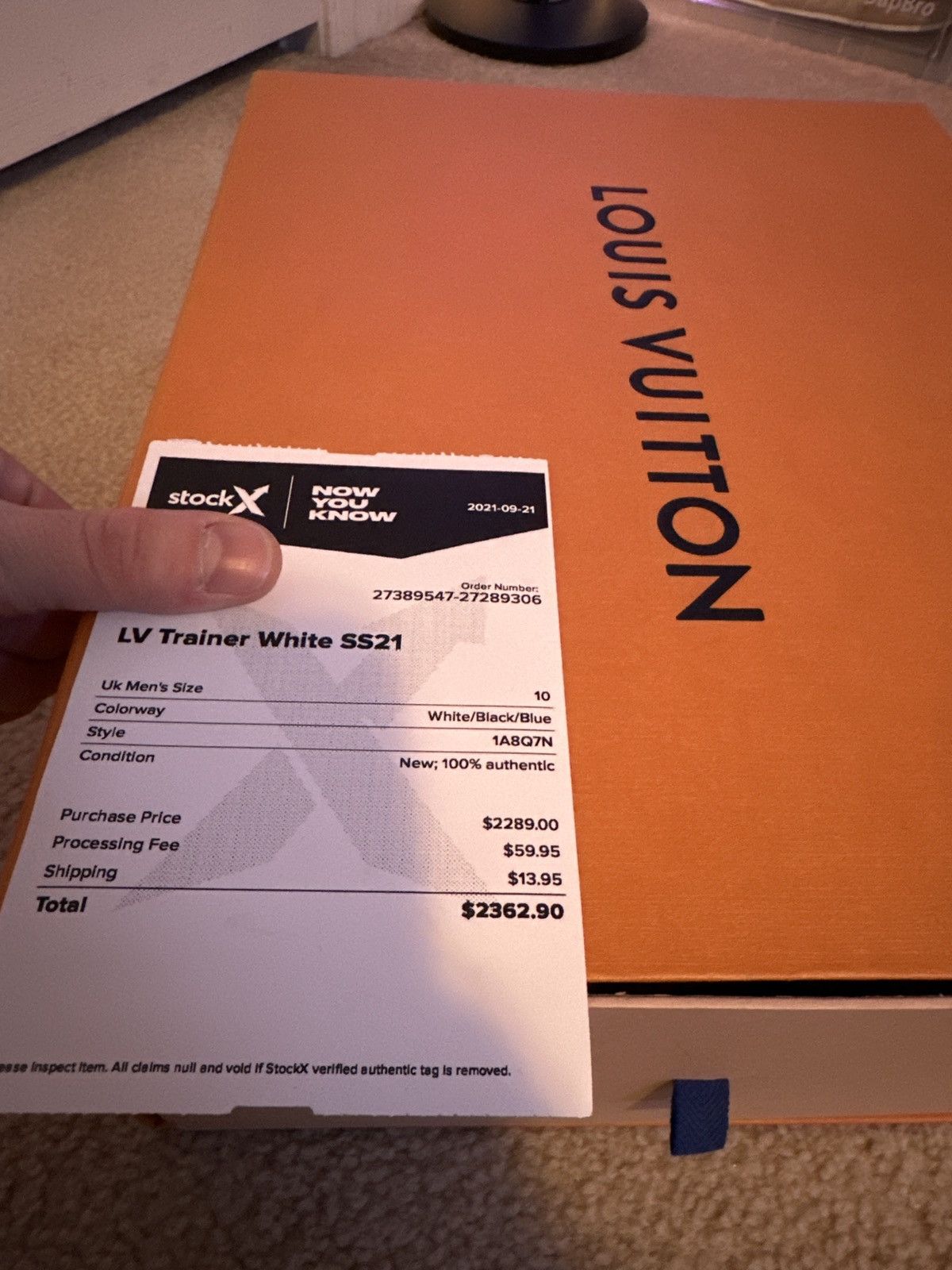 Louis Vuitton × Virgil Abloh Louis Vuitton Trainer Blue/White/Black SS 21 Size US 11 / EU 44 - 7 Thumbnail