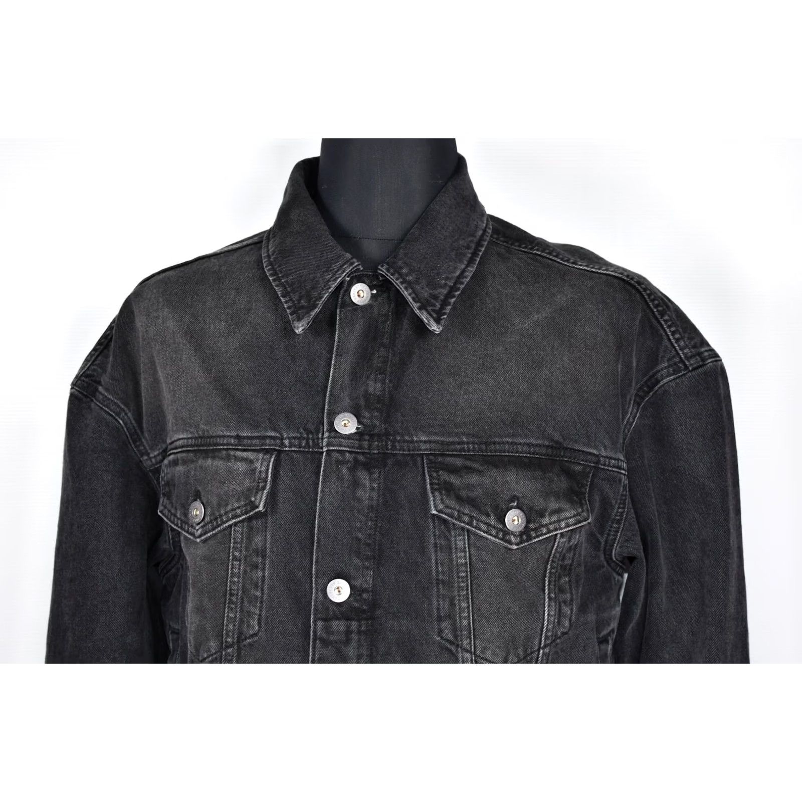 Allsaints All Saints Avets Trucker Jacket Mens M Black Denim 100% Cotton Solid Regular Size M Jacket Mens Black 2000s Fashion Fits Size US M / EU 48-50 / 2 - 7 Thumbnail