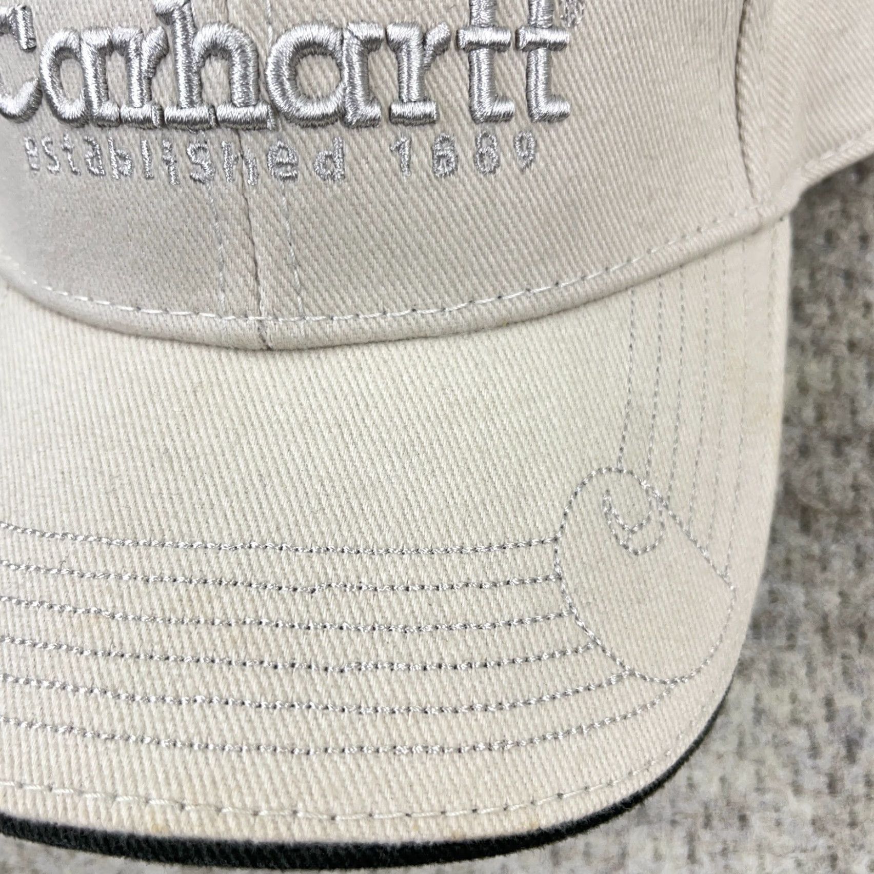 Carhartt VINTAGE Carhartt Baseball Cap Beige Adjustable Embroidered Logo 90s Men Size ONE SIZE - 5 Thumbnail