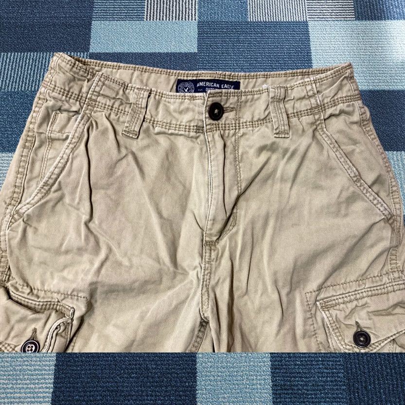 American Eagle Outfitters American Eagle Cargo Shorts Mens 28x10 Flat Front Cotton Pockets Khaki Casual Denim Solid 28 Mens Size US 28 / EU 44 - 1 Thumbnail