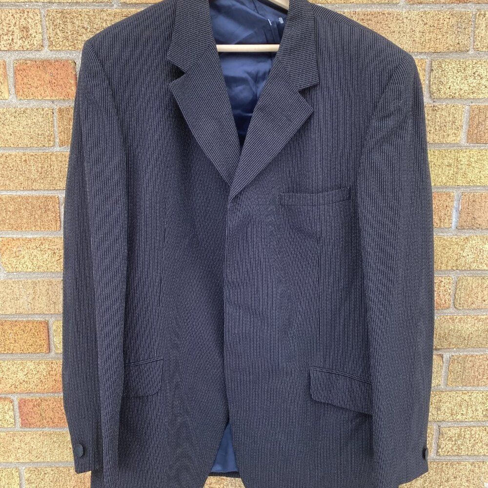 Versace × Vintage Vintage 90s Versace Classic V2 Striped Suit Jacket Size 56 Size 54L - 6 Thumbnail