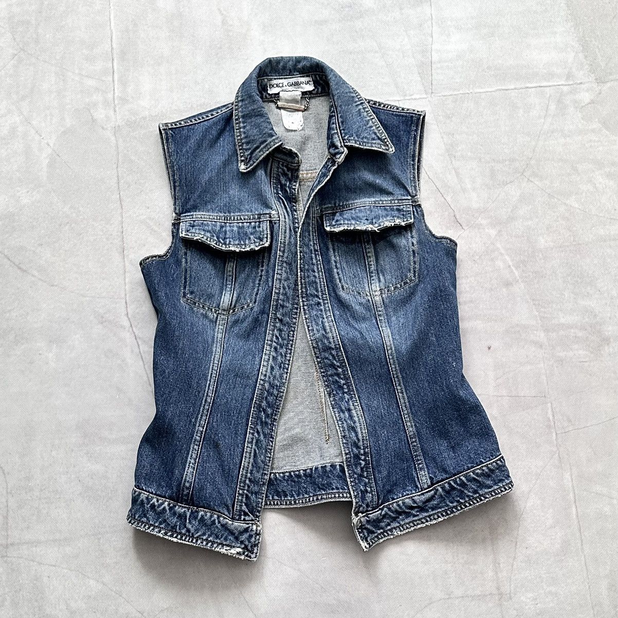 Dolce & Gabbana 90s Dolce & Gabbana Vintage Denim Vest Open Front Y2K Size S / US 4 / IT 40 - 1 Thumbnail