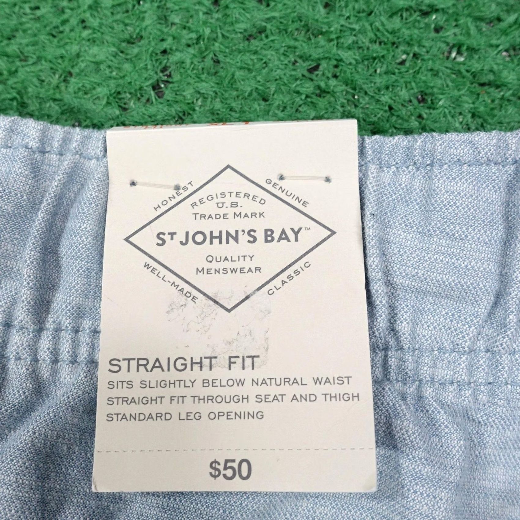 Vintage St. John's Bay Shorts Mens XLT Blue Chambray Drawstring Cotton 8 Inseam Size US 36 / EU 52 - 4 Thumbnail