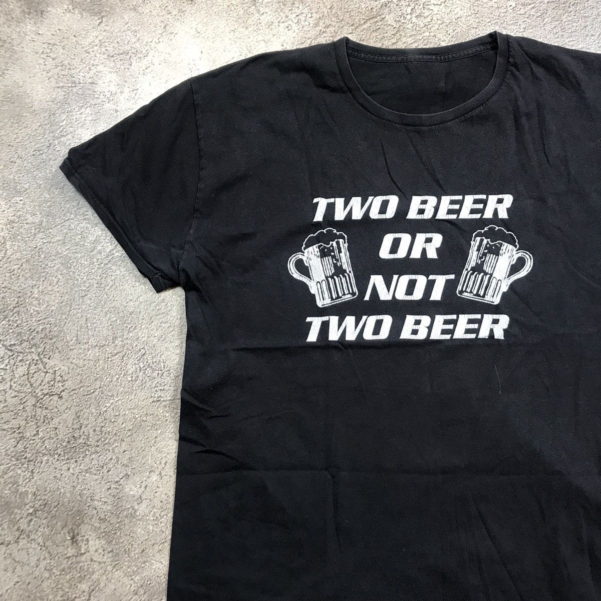 Vintage Vintage 90s Two Beer Graphic Tee Y2K Streetwear Black Slim L Size US L / EU 52-54 / 3 - 2 Thumbnail