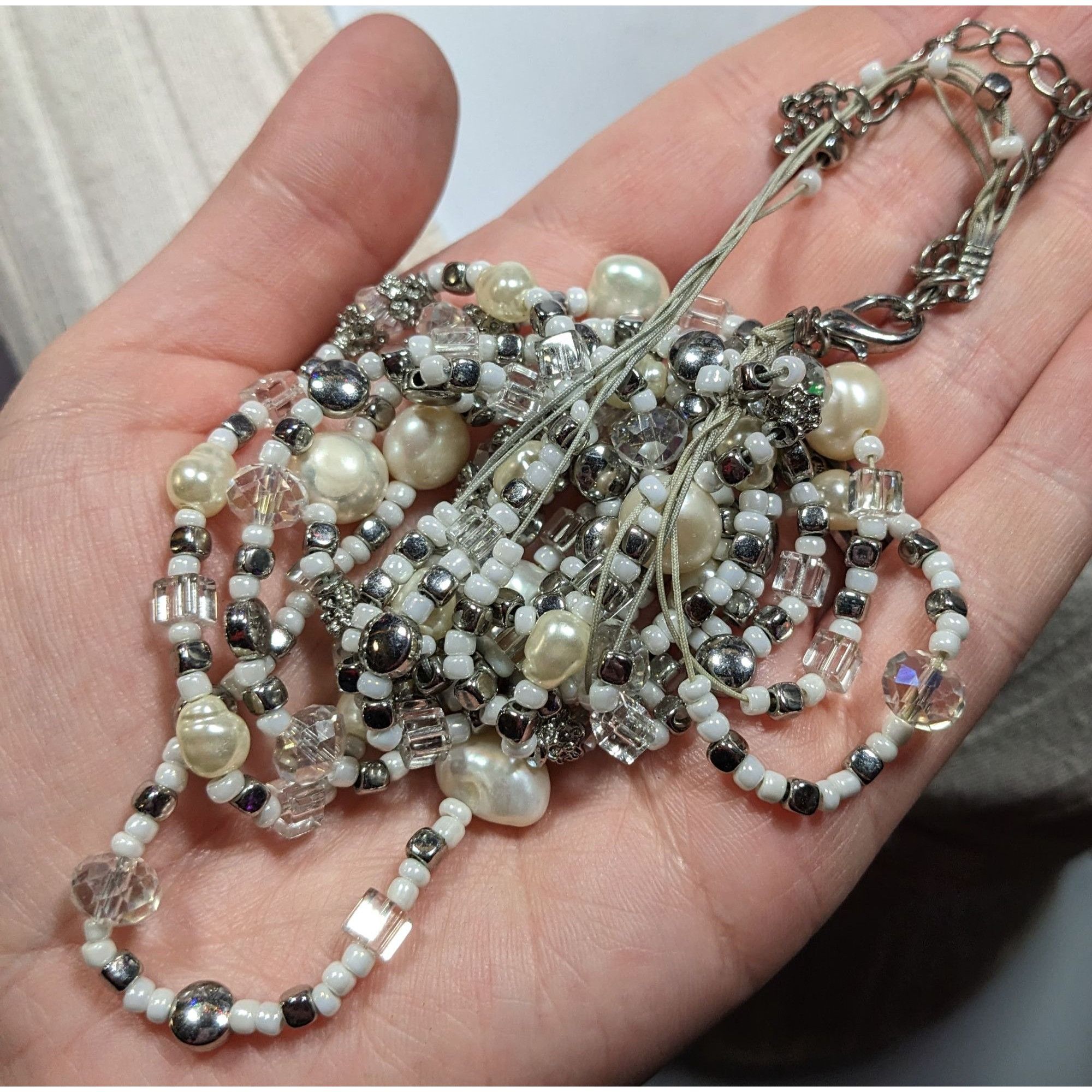 Other Premier Designs Elegant Pearl And Glass Beaded Multilayer Ne Size ONE SIZE - 3 Thumbnail