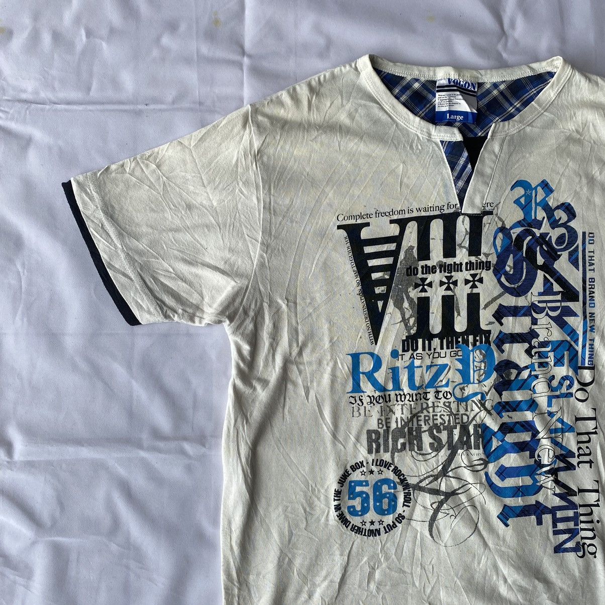 If Six Was Nine × Japanese Brand × Le Grande Bleu (L.G.B.) Japanese Y2K Poem Double Layer Tees Size US L / EU 52-54 / 3 - 4 Thumbnail