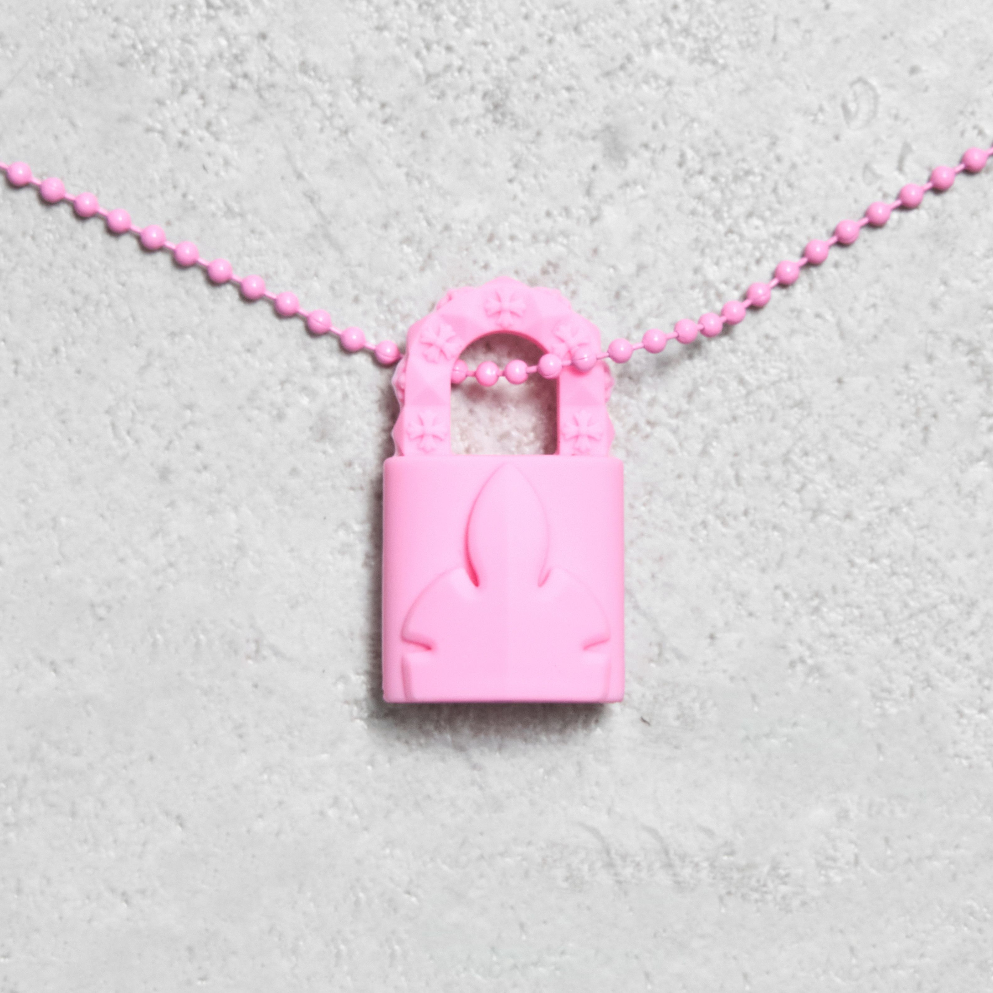 Chrome Hearts CHROME HEARTS Rubber Lock Necklace PINK Size ONE SIZE - 7 Thumbnail
