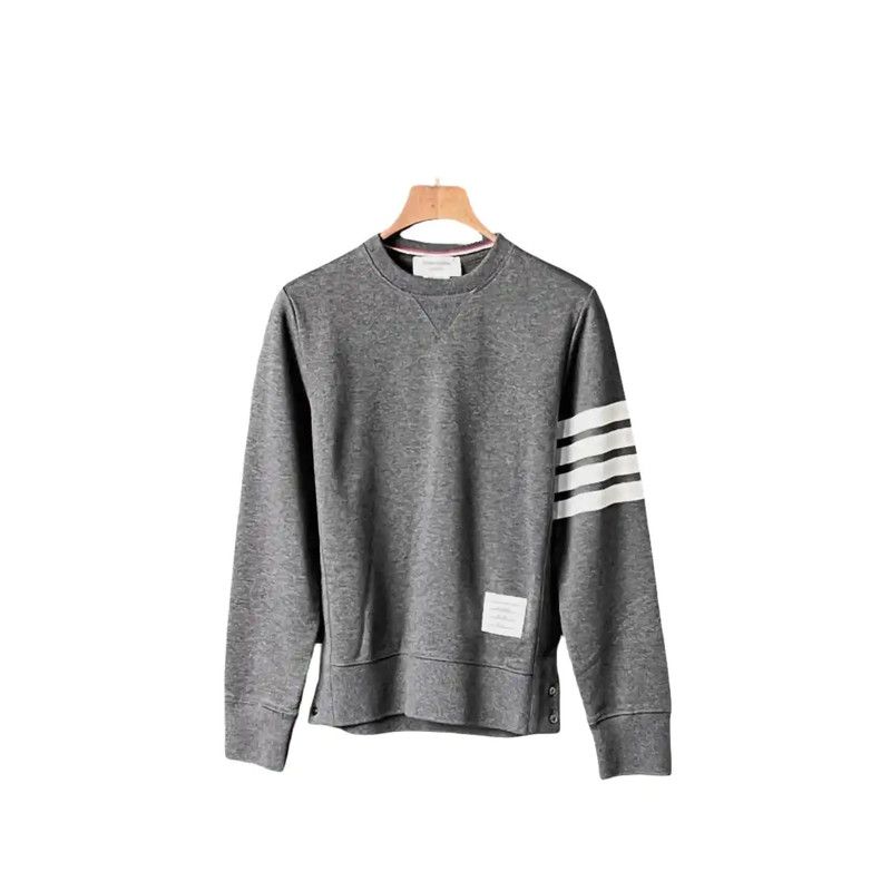 Thom Browne Thom Browne Gray Cotton Logo Long Sleeve Sweatshirt 0089 Size US M / EU 48-50 / 2 - 1 Thumbnail
