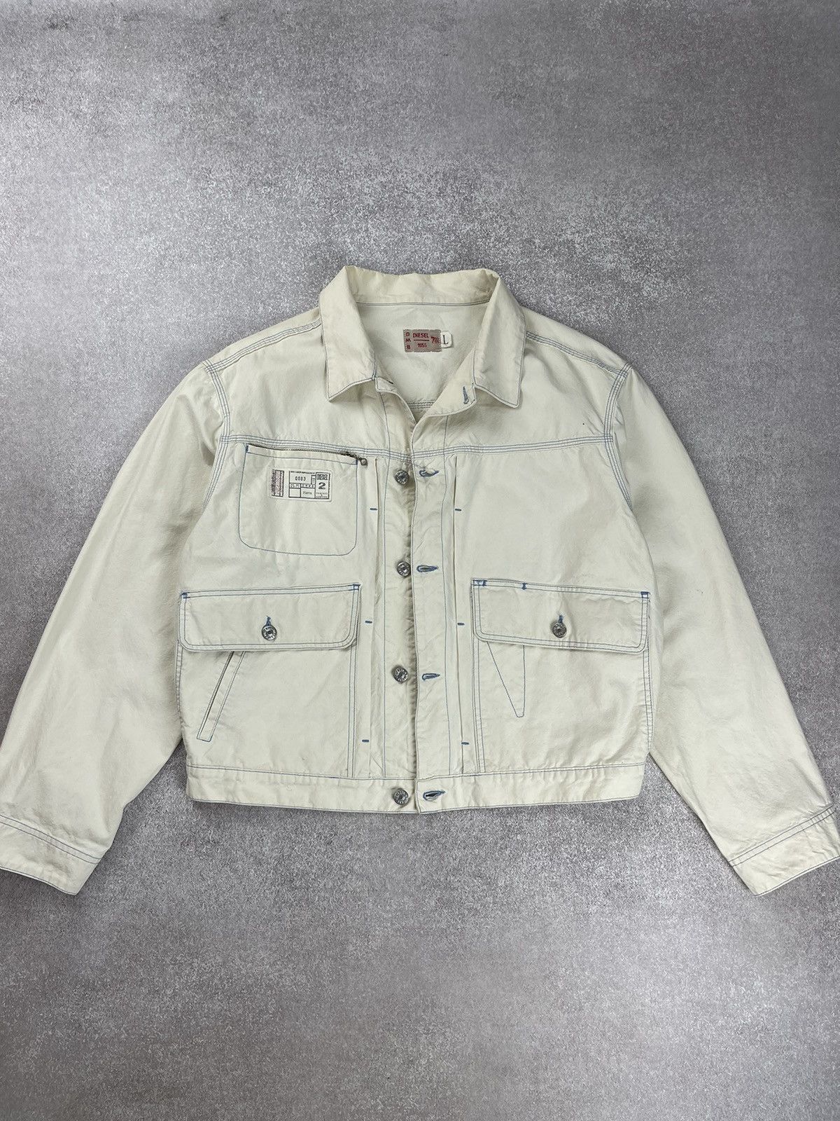 Diesel × Vintage Vintage Diesel DMB Work Wear Trucker Jacket Size US L / EU 52-54 / 3 - 2 Thumbnail