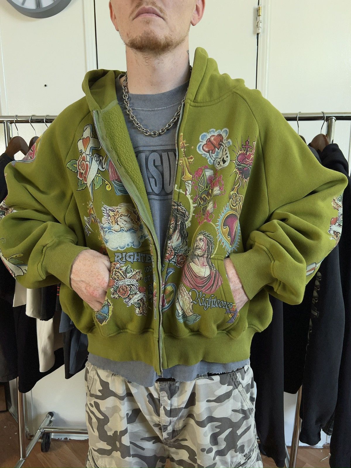 Other Righteous Co Moss Risen King Cropped Hoodie Size US M / EU 48-50 / 2 - 2 Thumbnail