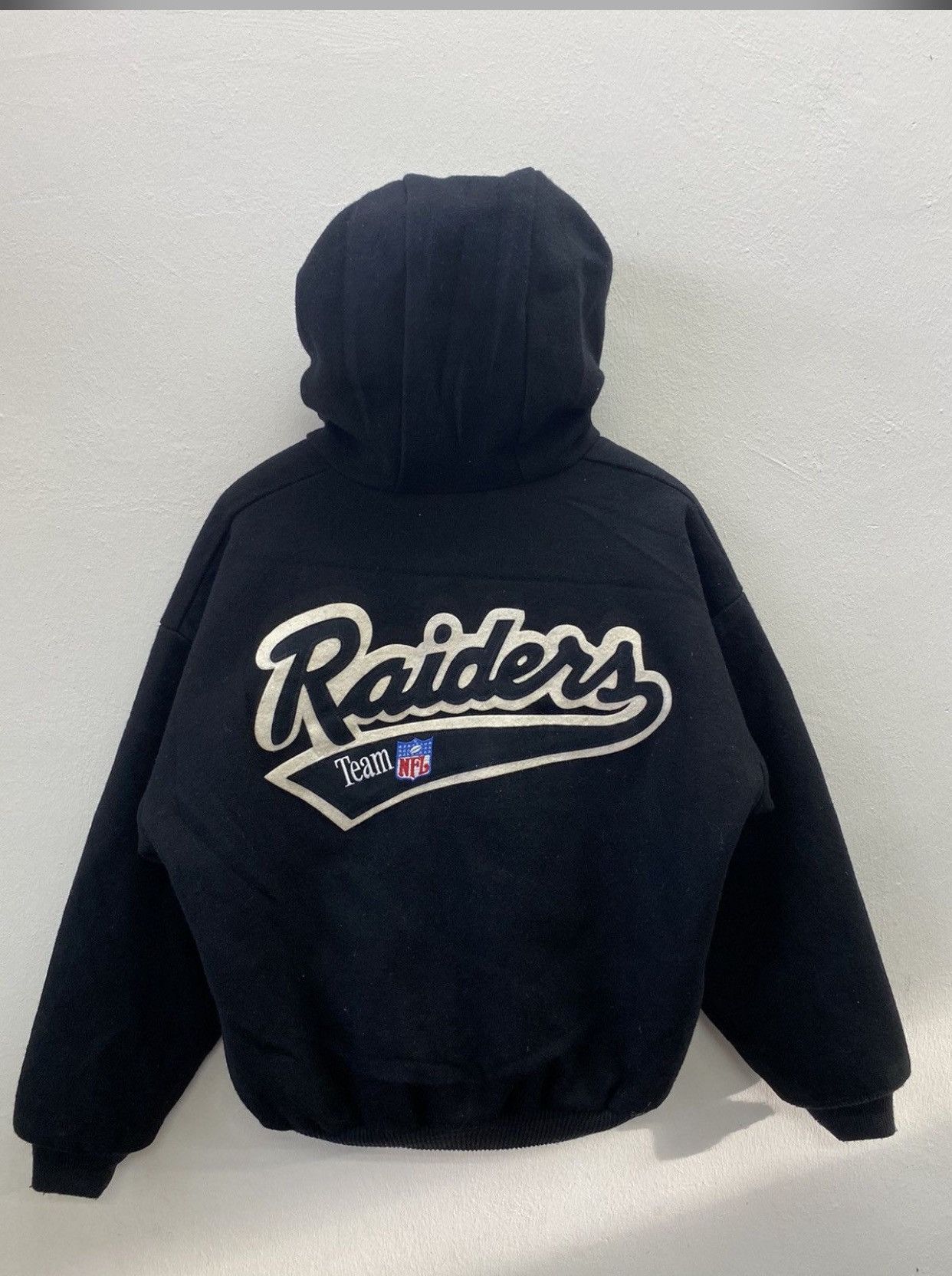 Chalk Line Vtg 90s Chalk Line Raider Team NFL Made In USA Wool Bomber Size US L / EU 52-54 / 3 - 10 Thumbnail