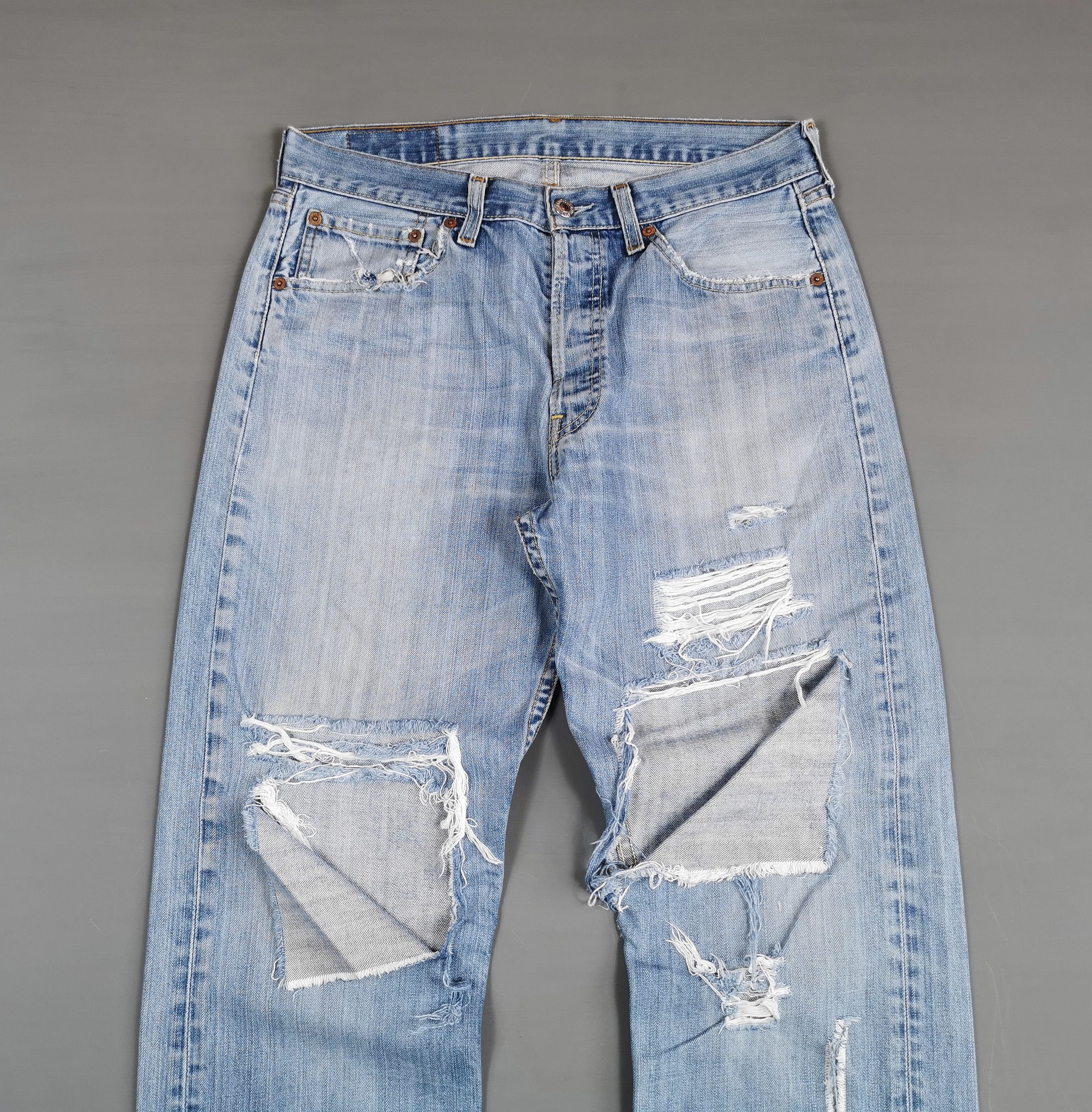 Kapital Thrashed Vintage Levis 501 Jeans Size US 31 - 2 Thumbnail
