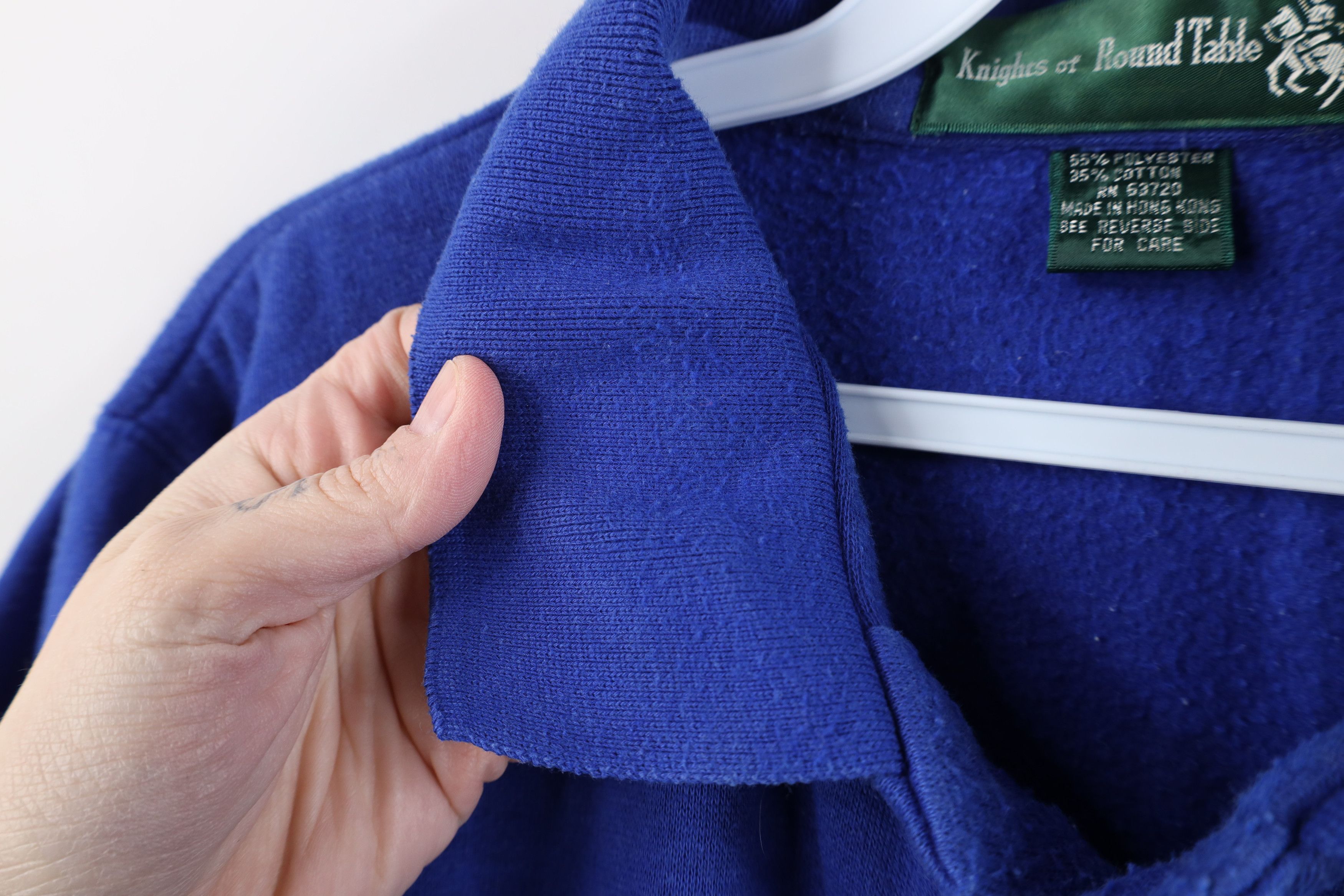Vintage Vintage 90s Streetwear Heavyweight Collared Sweatshirt Blue Size US XXL / EU 58 / 5 - 9 Thumbnail