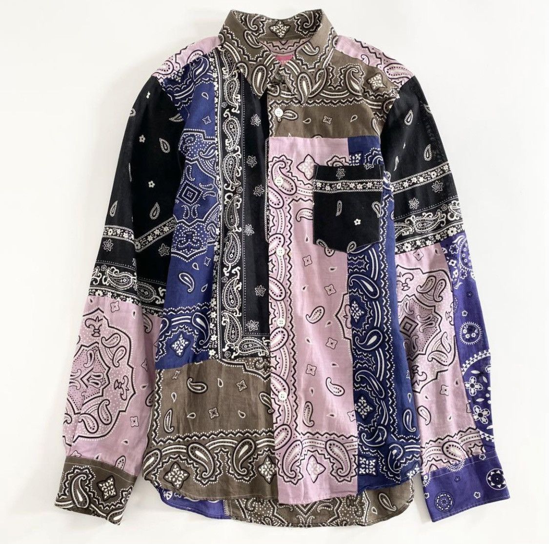 Comme des Garcons × Junya Watanabe Archive Junya Patchwork Bandana Button Down Shirt Multicolor Size US S / EU 44-46 / 1 - 4 Thumbnail