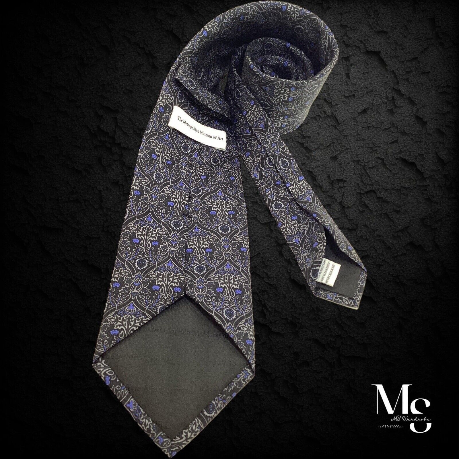 Other THE METROPOLITAN MUSEUM OF ART Black Gray Baroque Silk Tie Size ONE SIZE - 2 Thumbnail