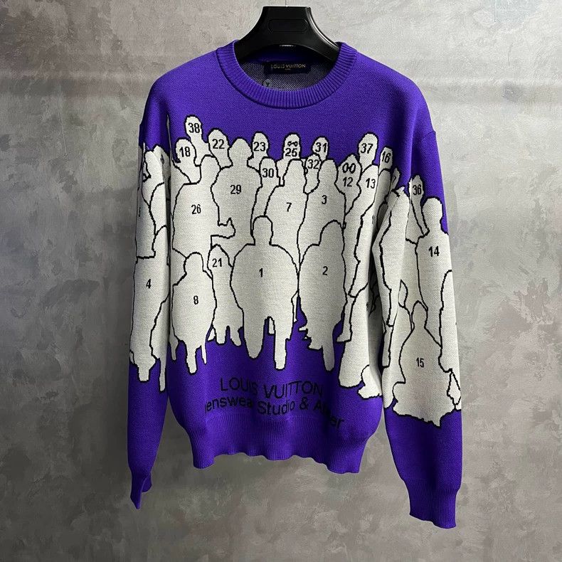 Louis Vuitton Purple stick figure logo jacquard cartoon cre